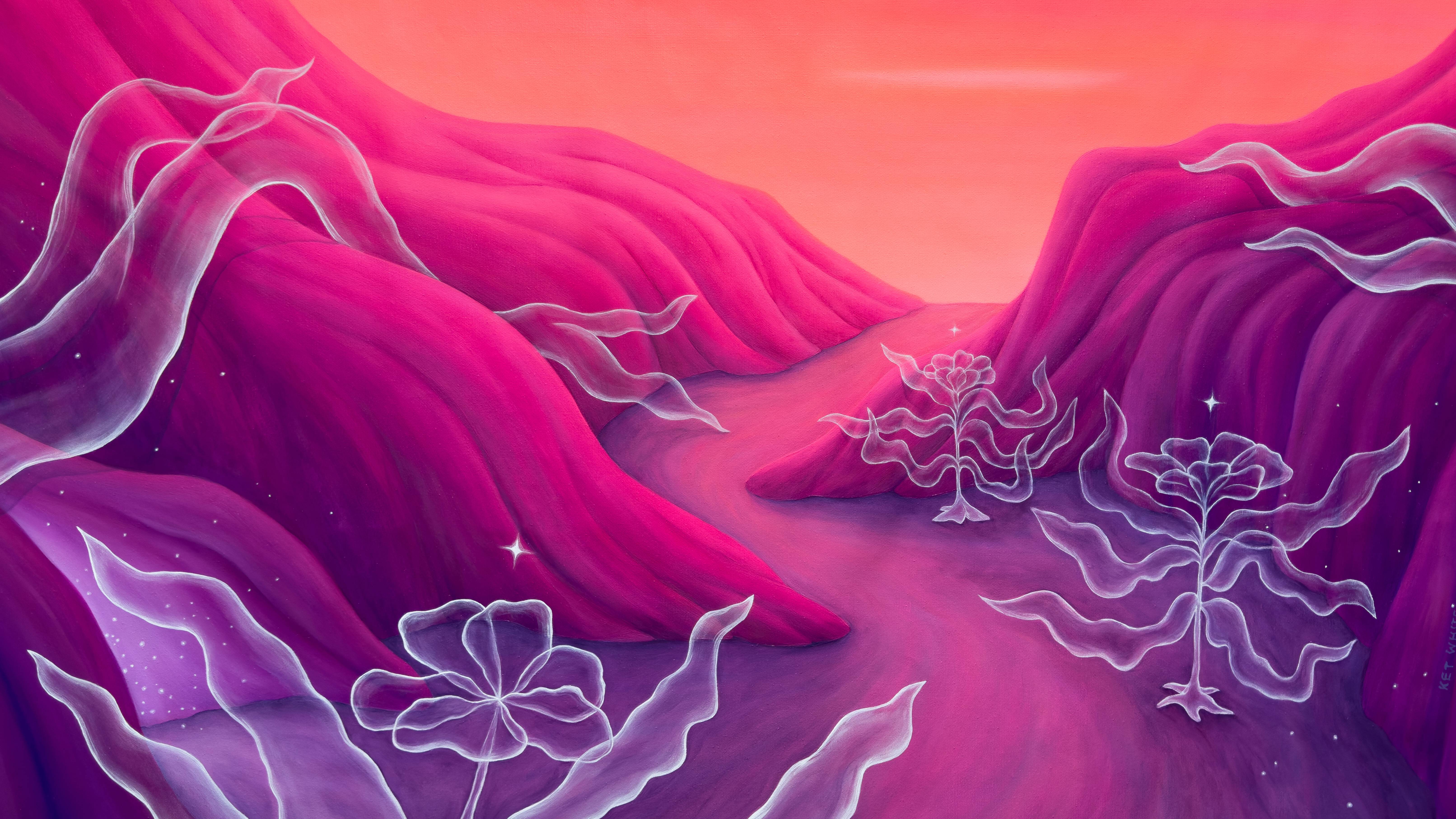 Golden hour Surrealistic Painting Ket White - Subjektiv.art