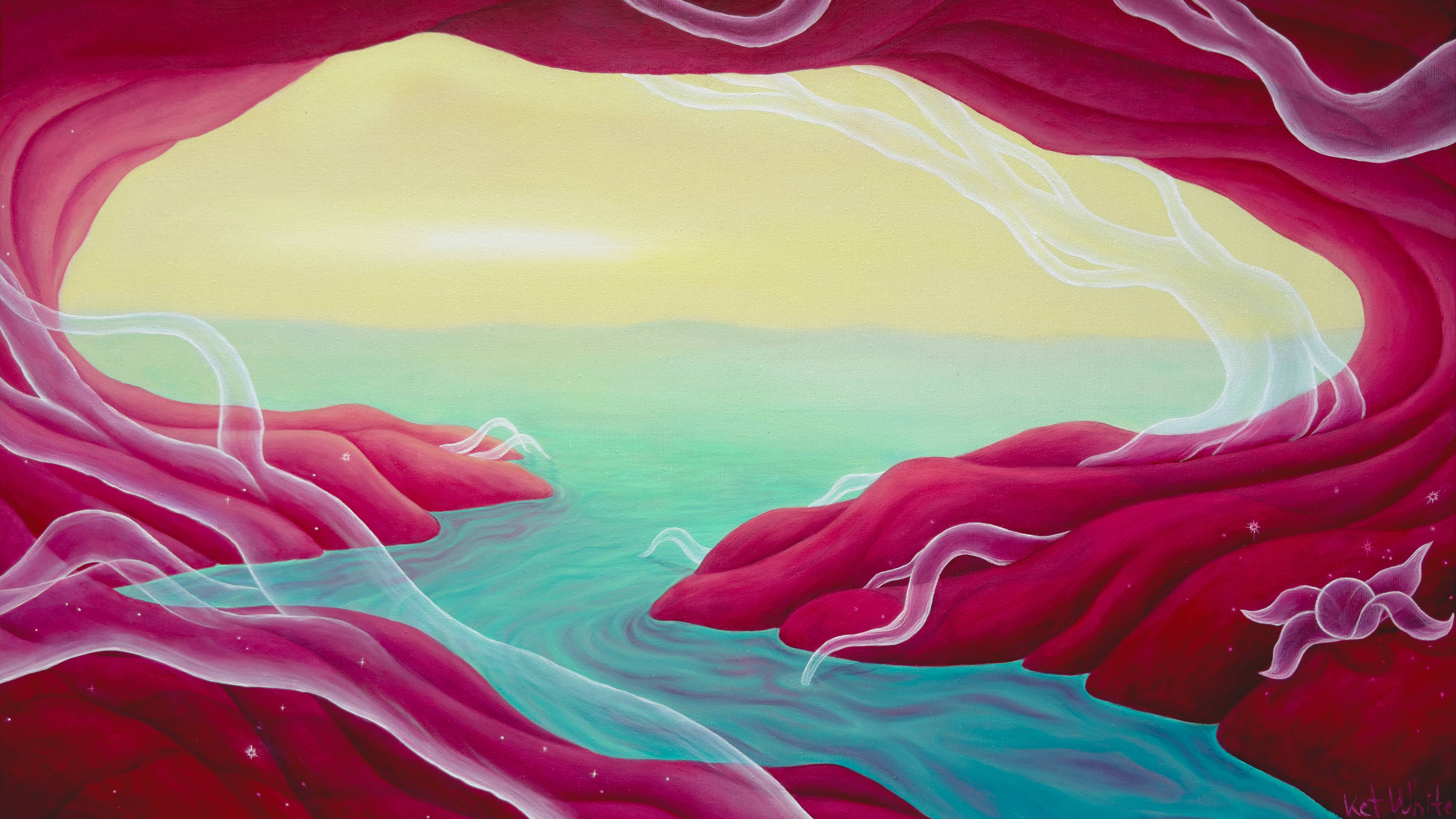 Living cave Surrealistic Painting Ket White - Subjektiv.art