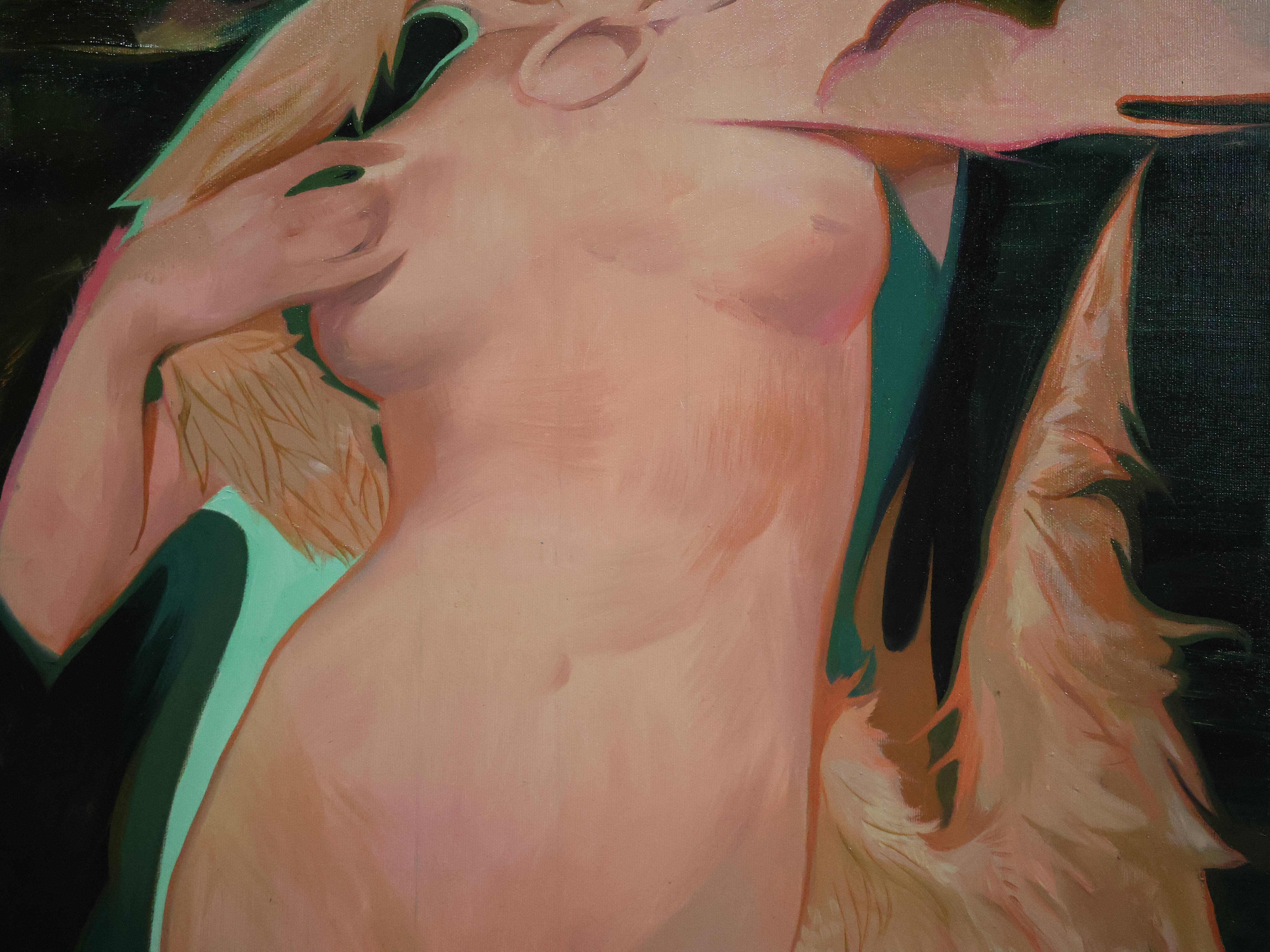 Leda and the Swan Modern Painting Stefan Stoikov - Subjektiv.art