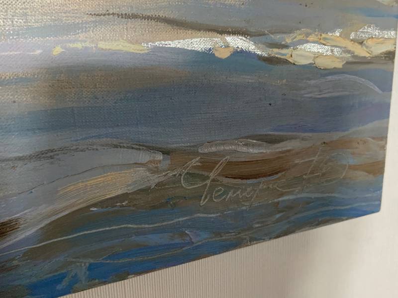 Sailboat Expressive and gestural Painting Julia Chemerys - Subjektiv.art