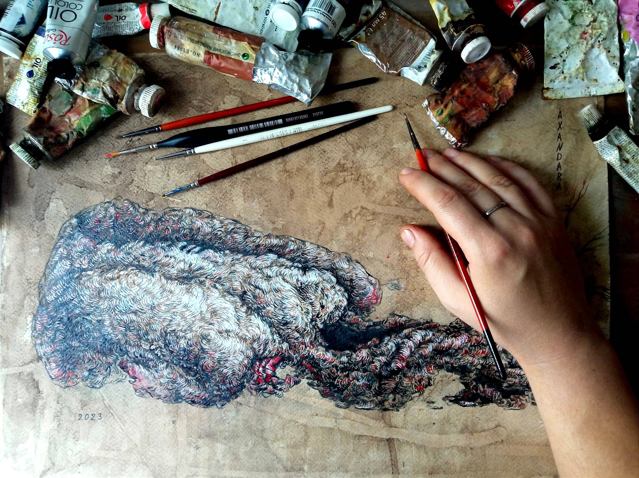 She Surrealistic Painting Alexandara AXANDARA - Subjektiv.art