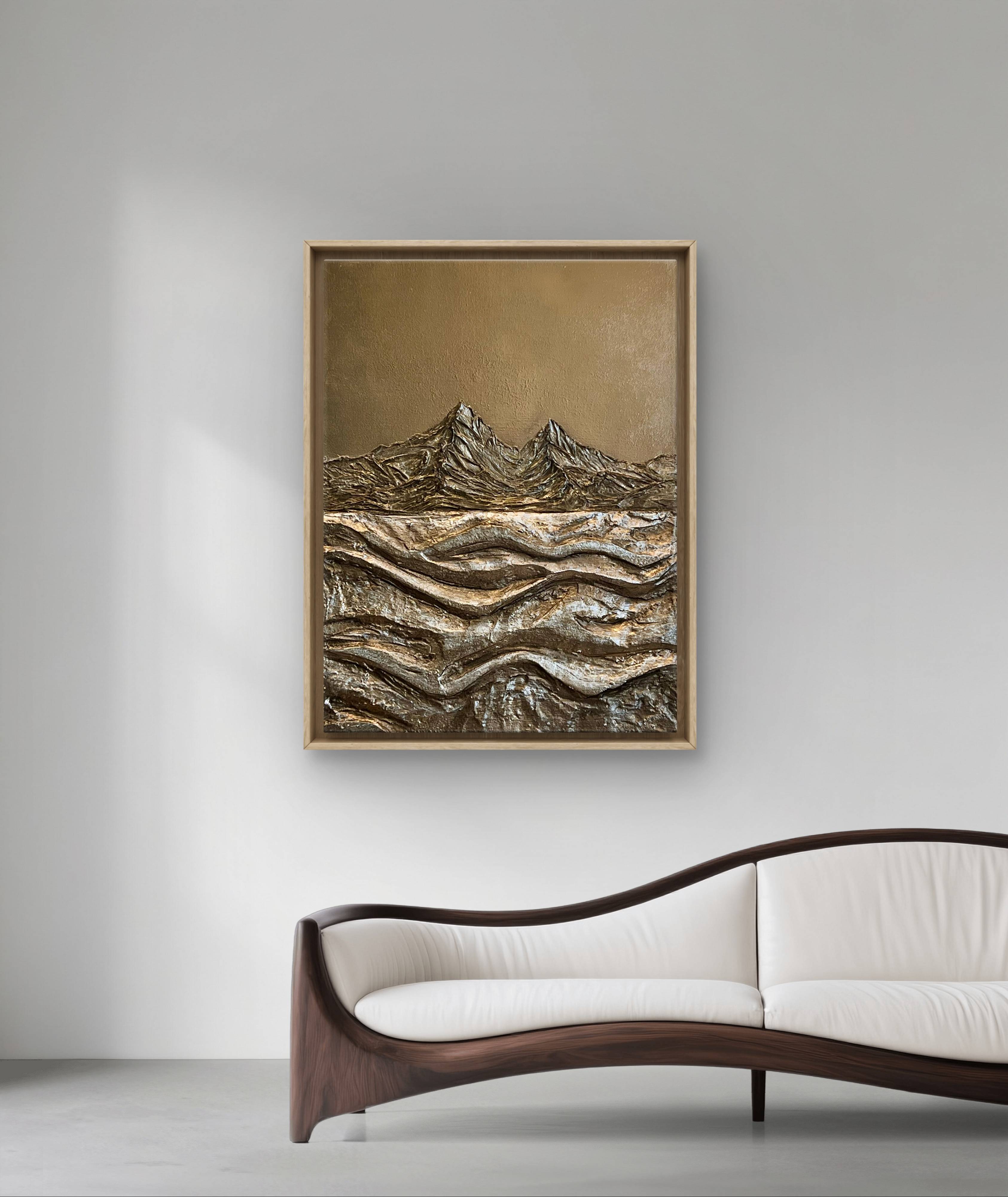 "Golden Horizons" Fine Art Mixed media Yuliia Kiselova - Subjektiv.art