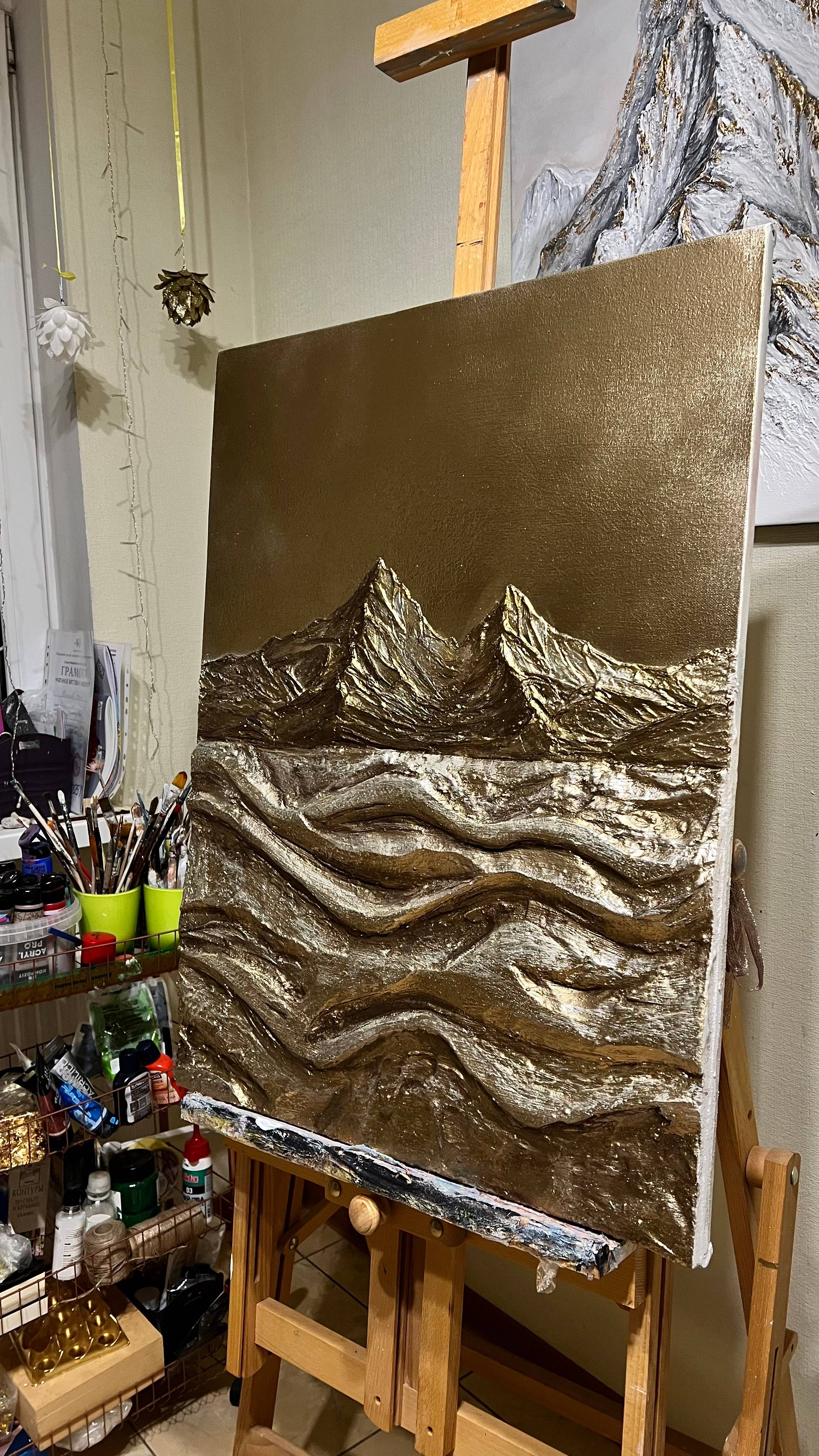 "Golden Horizons" Fine Art Mixed media Yuliia Kiselova - Subjektiv.art