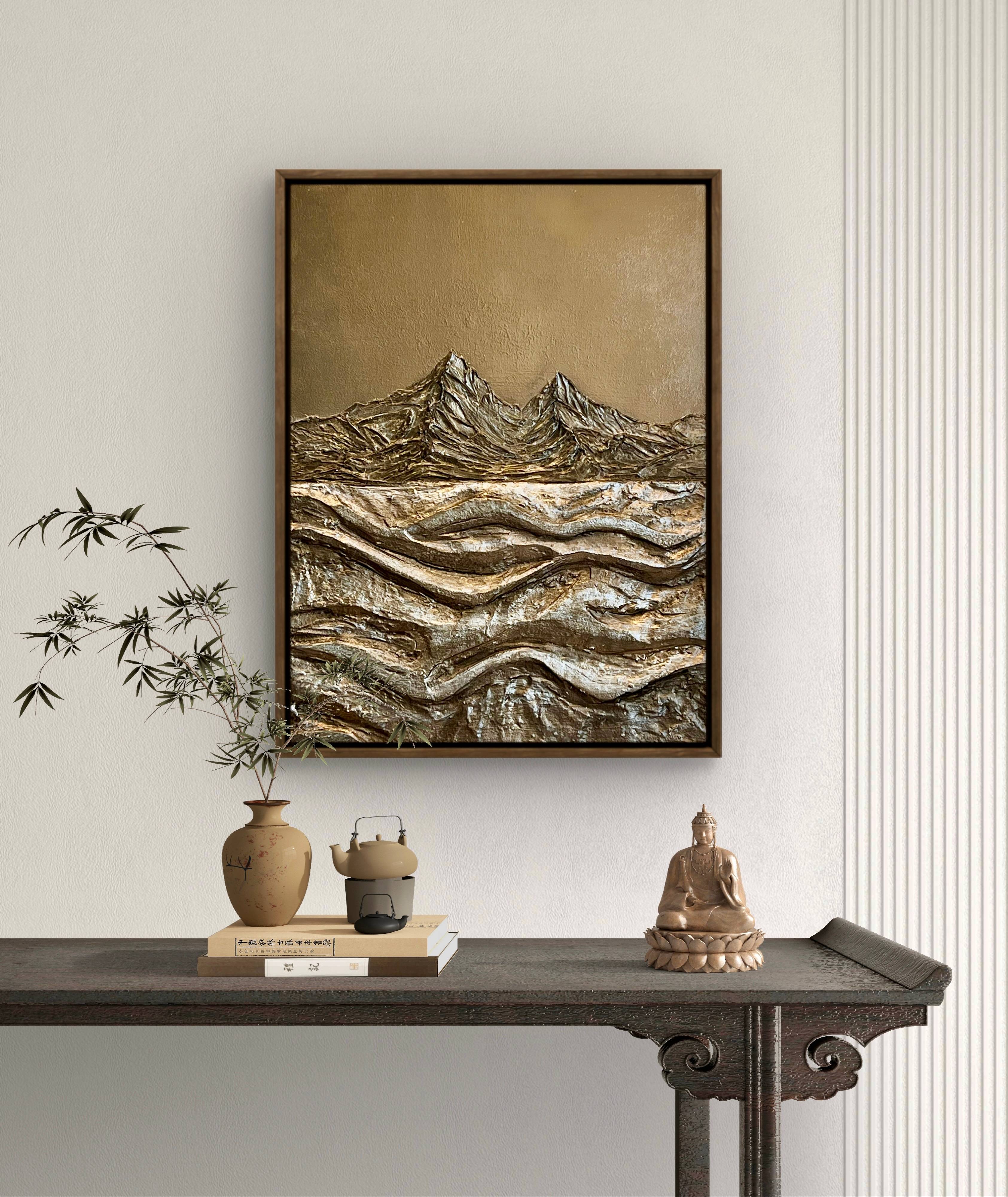 "Golden Horizons" Fine Art Mixed media Yuliia Kiselova - Subjektiv.art