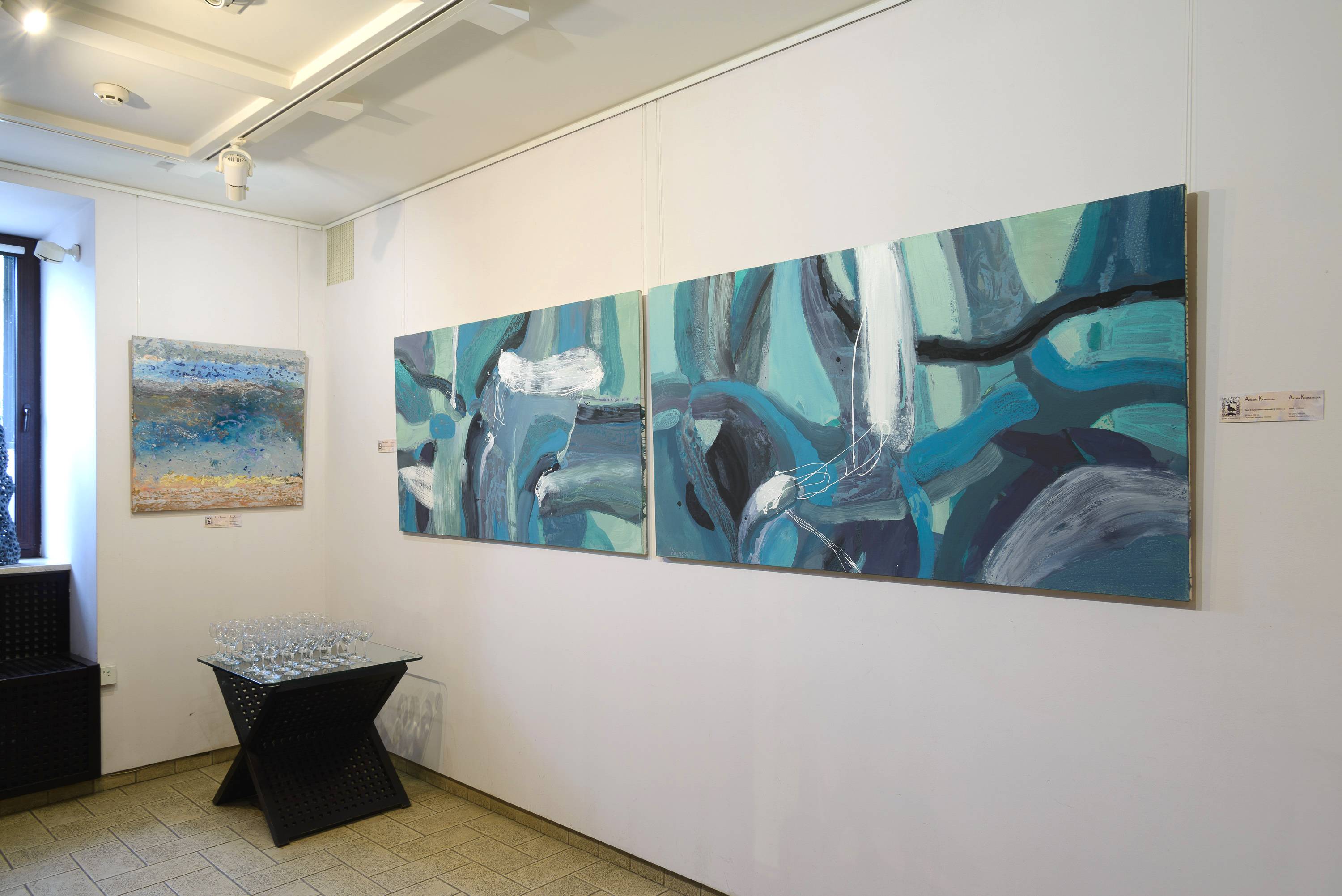 Teal 1 Abstract Painting Alena Kuznetsova - Subjektiv.art