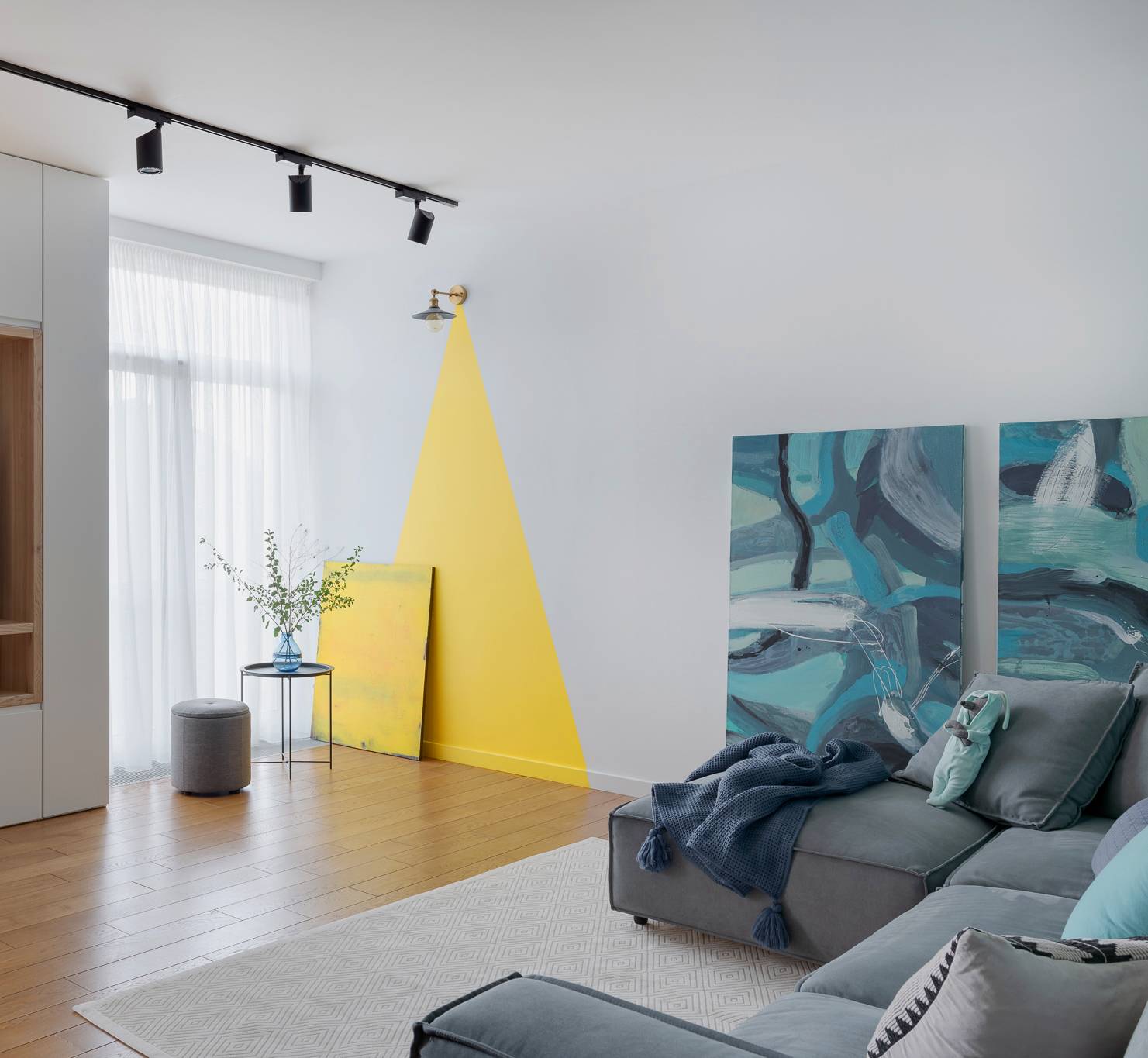 Teal 2 Abstract Painting Alena Kuznetsova - Subjektiv.art