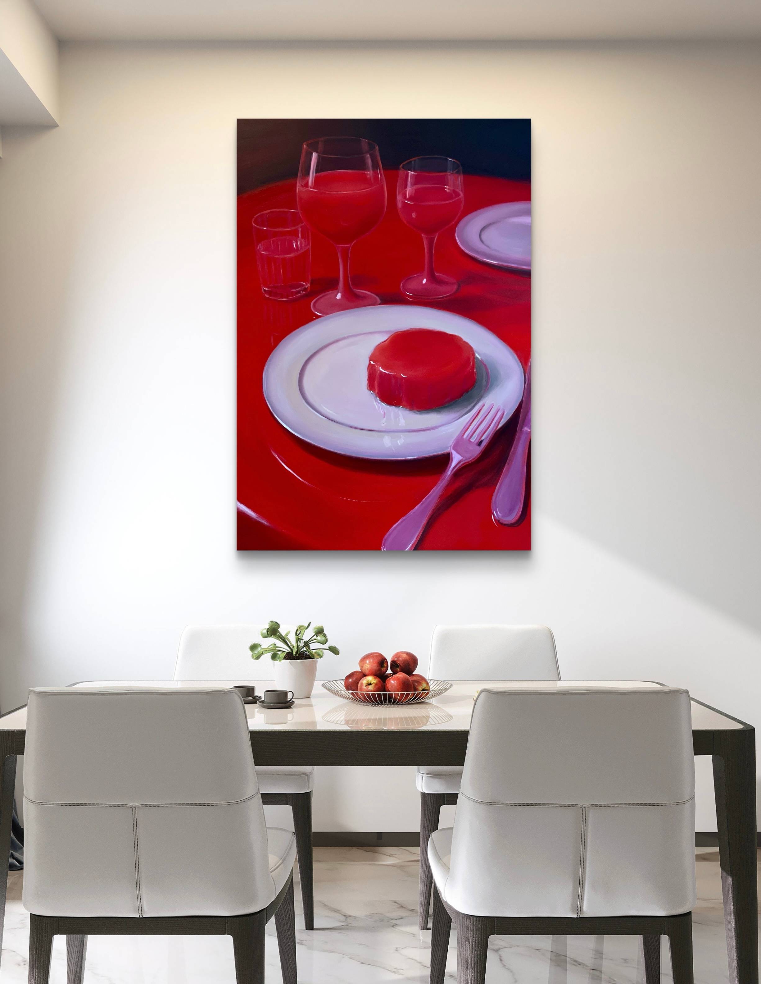 Round table Photorealistic Painting Anna Kryvych - Subjektiv.art