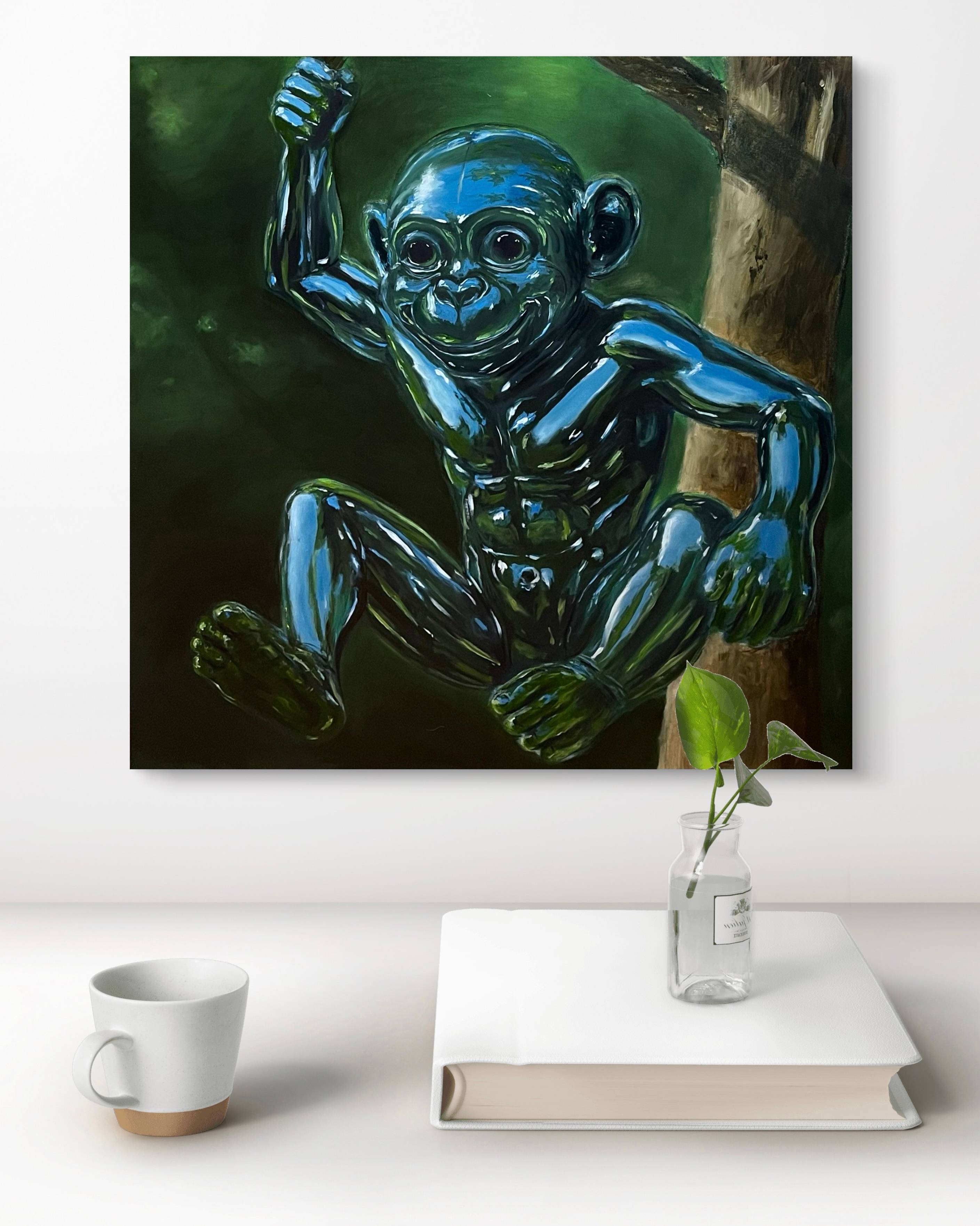 The Monkey Photorealistic Painting Anna Kryvych - Subjektiv.art