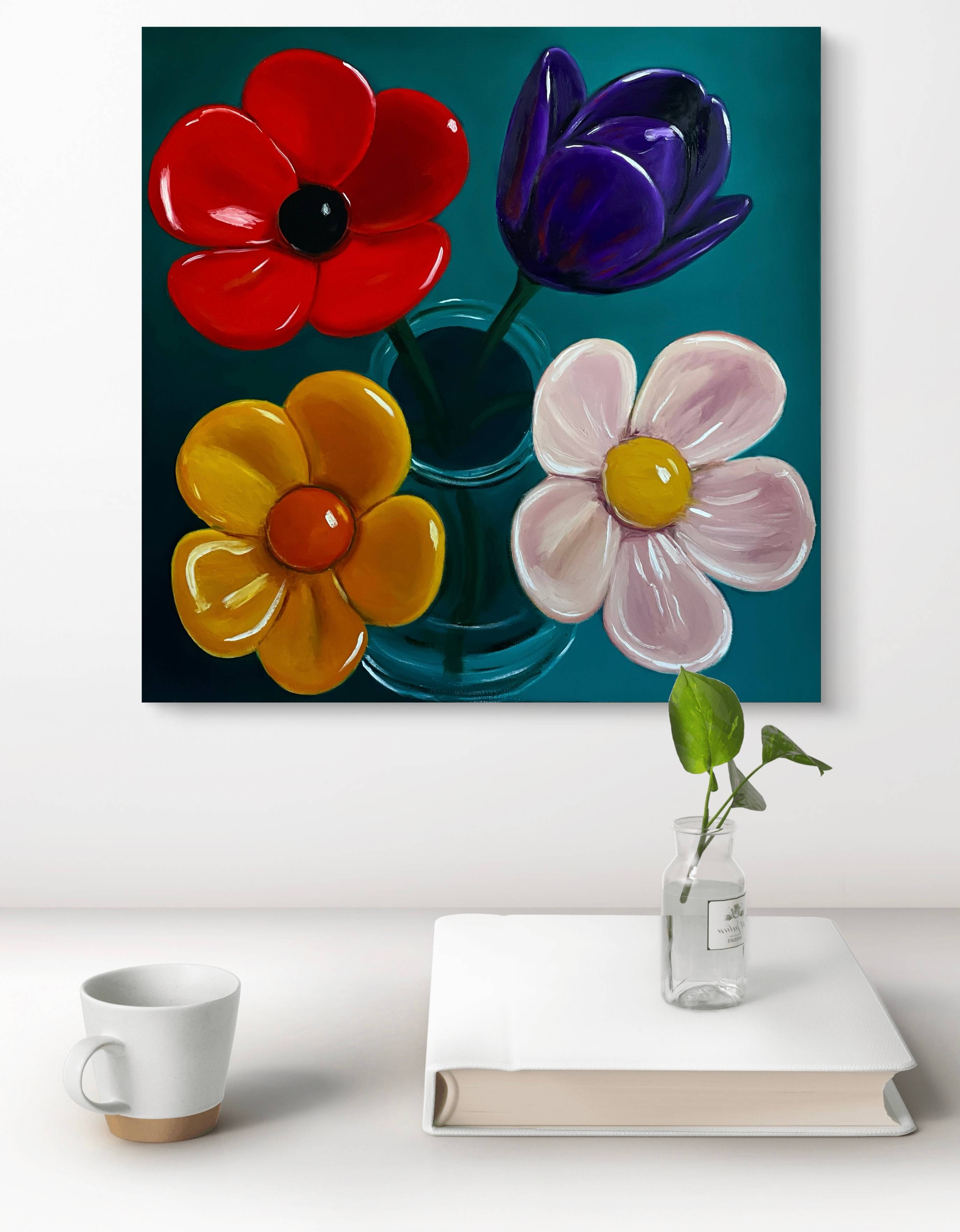 Flowers 2 Photorealistic Painting Anna Kryvych - Subjektiv.art