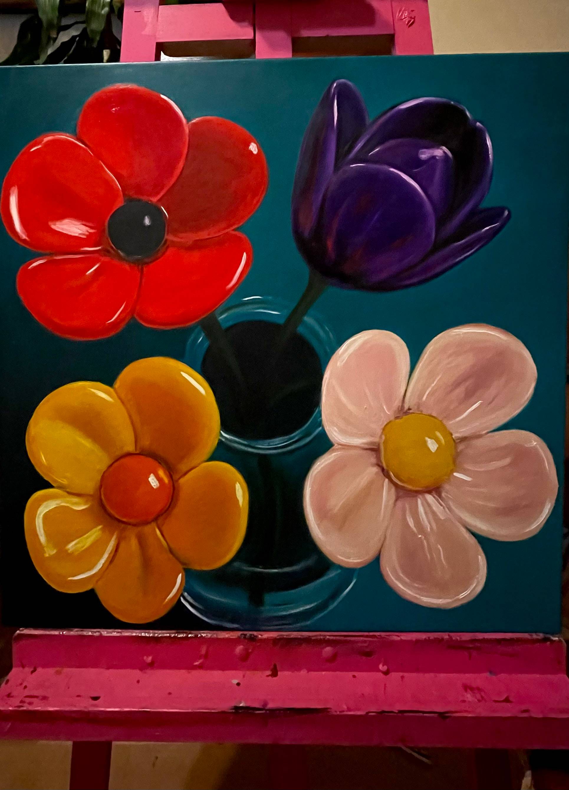 Flowers 2 Photorealistic Painting Anna Kryvych - Subjektiv.art