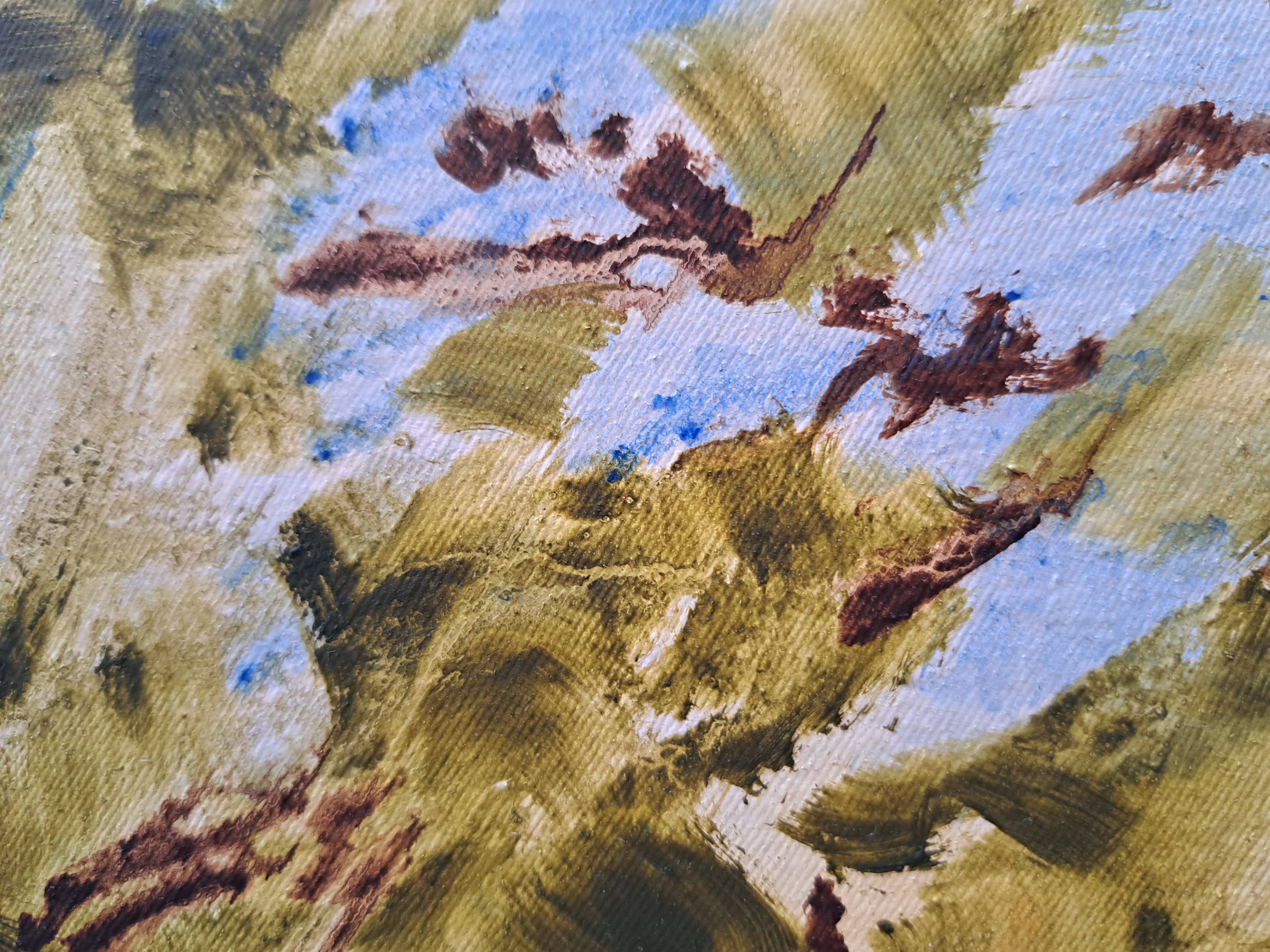 Pumpkin, broccoli and flowerpots Expressive and gestural Painting Oleksandr Topchyi - Subjektiv.art