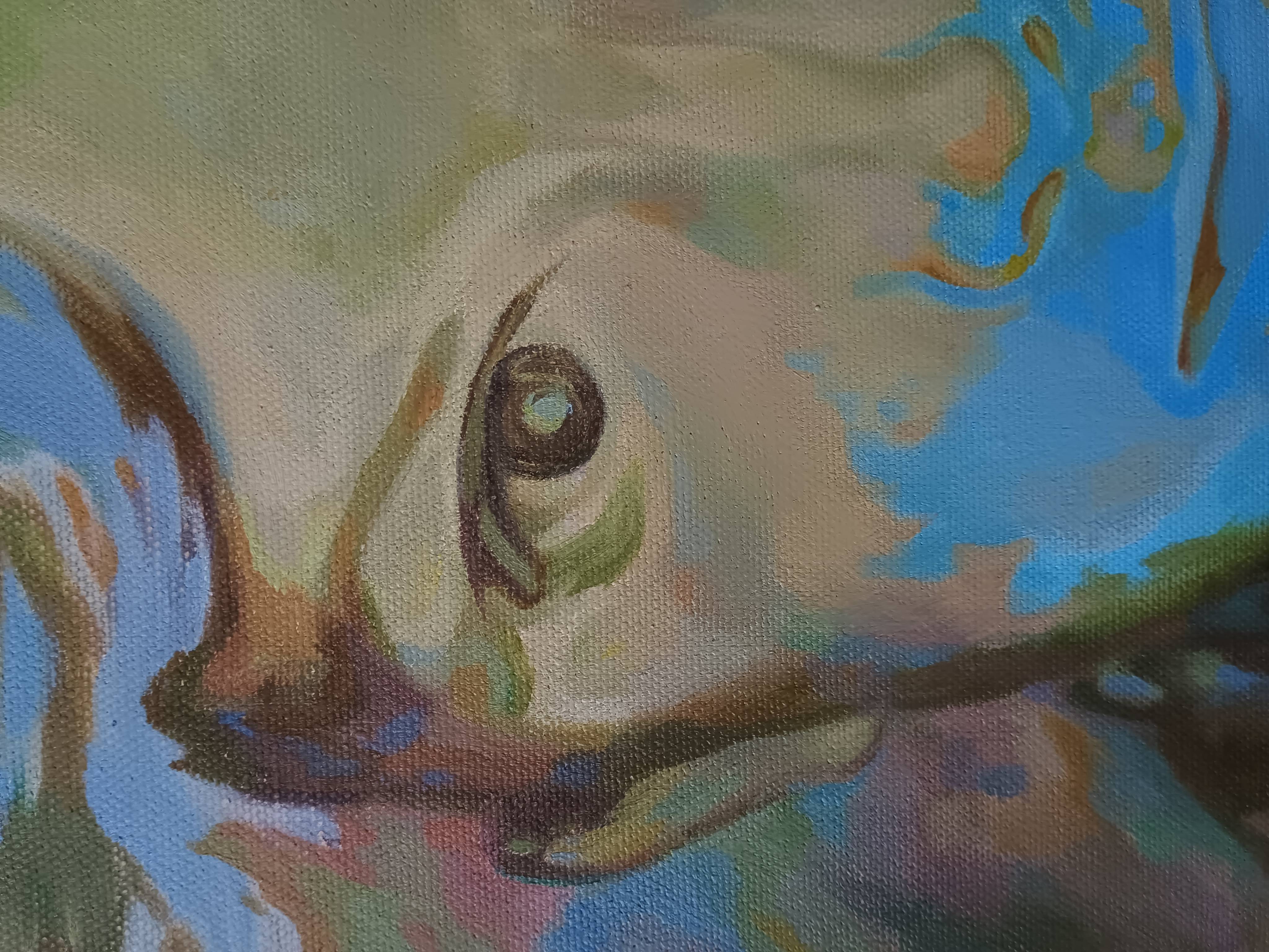 Girl`s portrait Expressive and gestural Painting Svitlana Ahranovska - Subjektiv.art