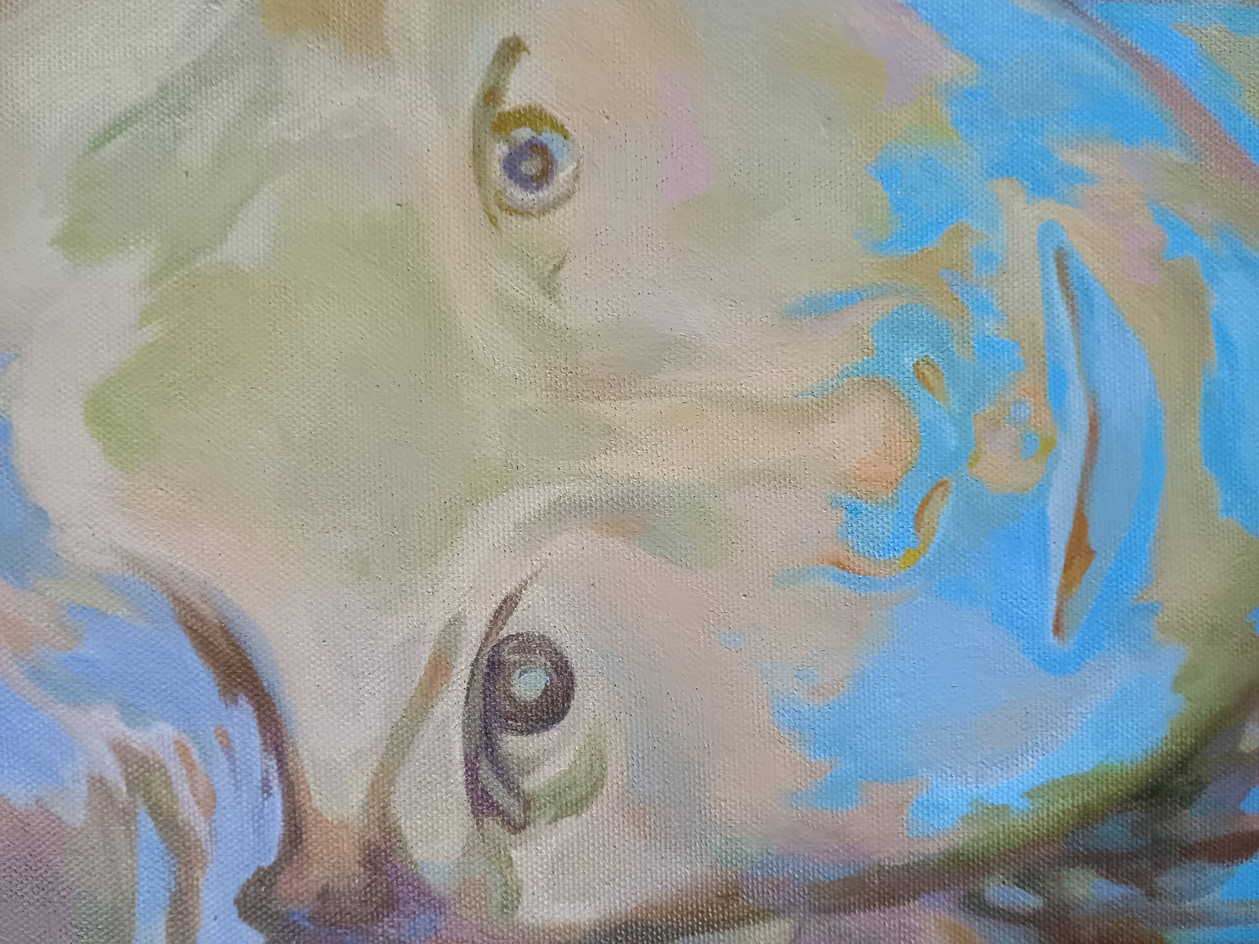 Girl`s portrait Expressive and gestural Painting Svitlana Ahranovska - Subjektiv.art