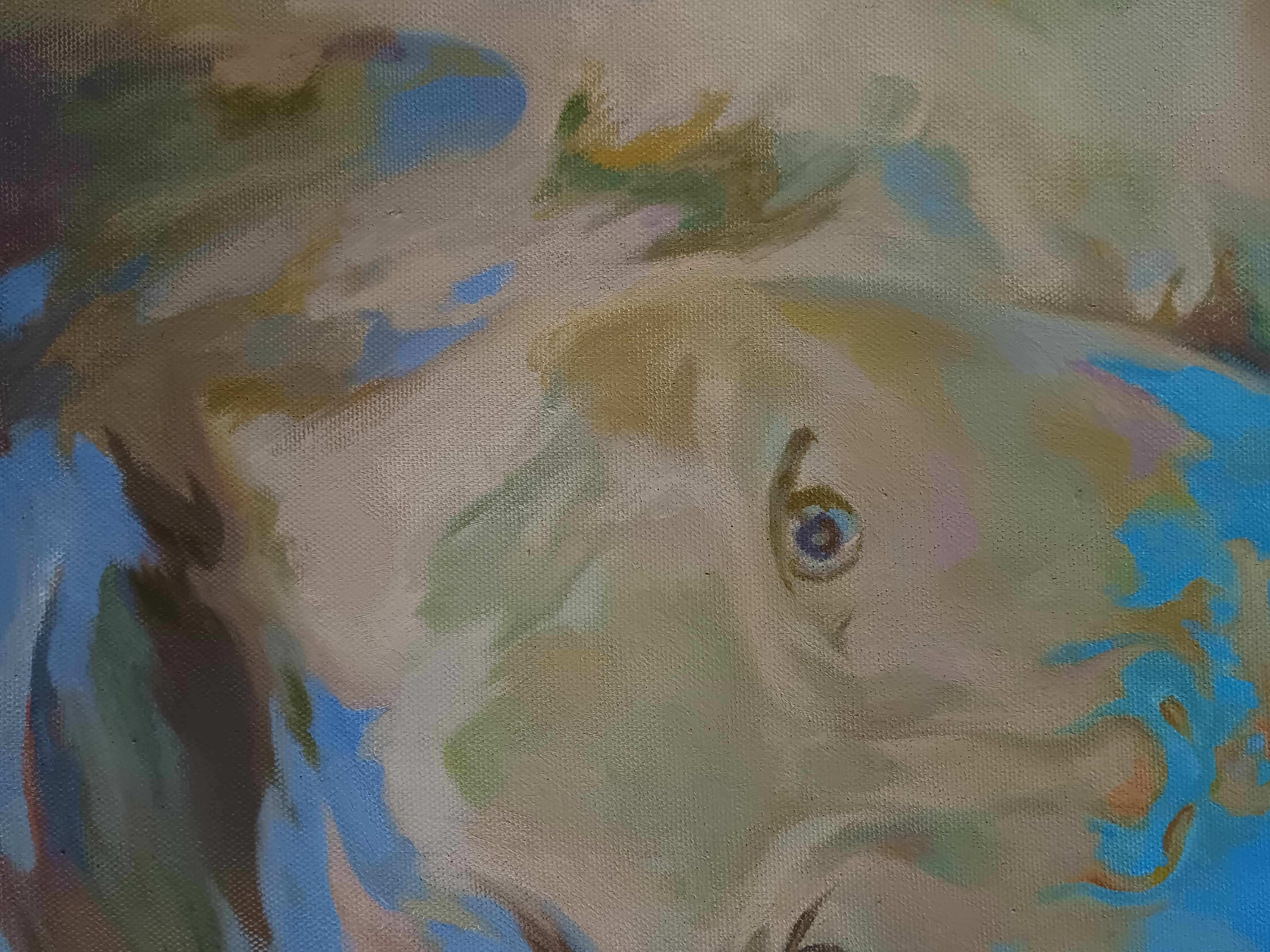 Girl`s portrait Expressive and gestural Painting Svitlana Ahranovska - Subjektiv.art