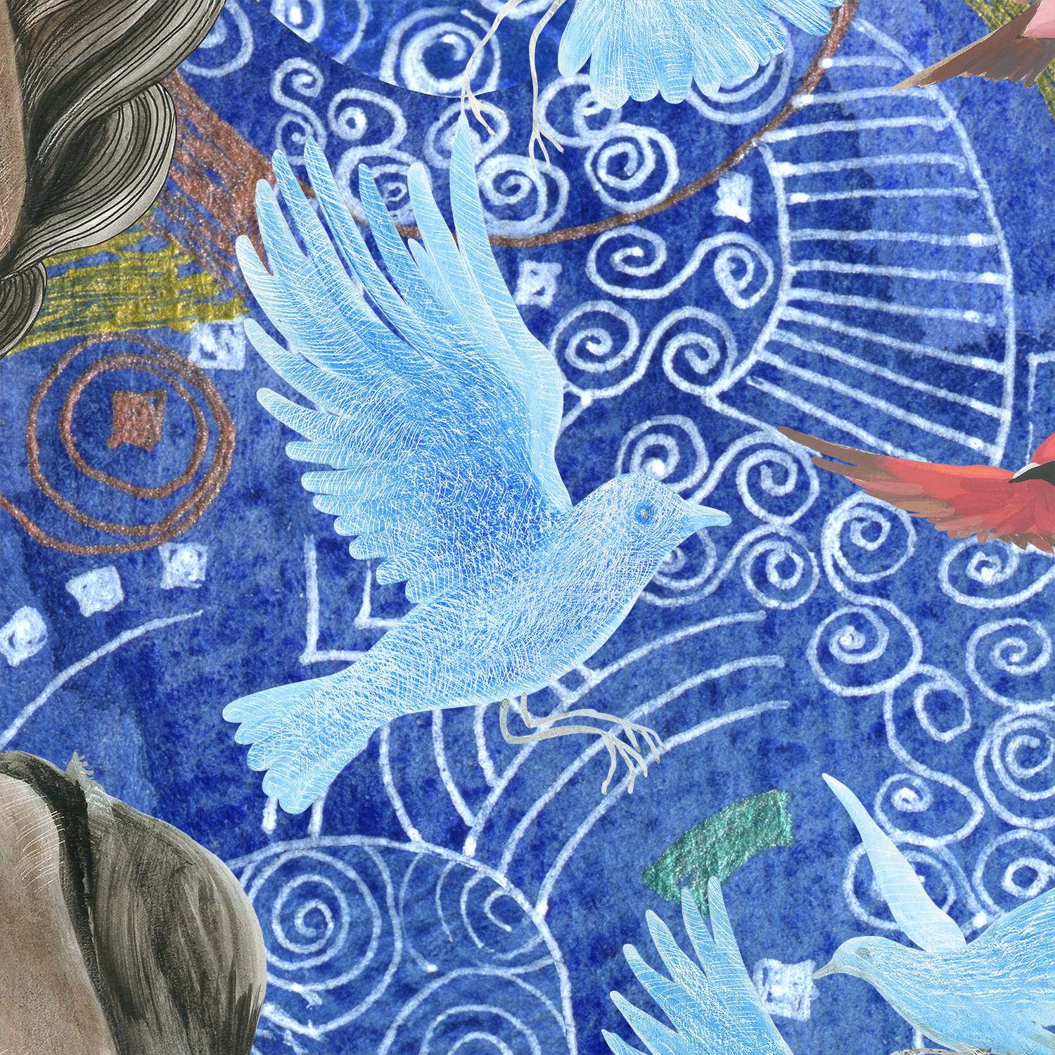 Search for liberation in endless flickering space Collage Mixed media Lana Korolievskaia - Subjektiv.art