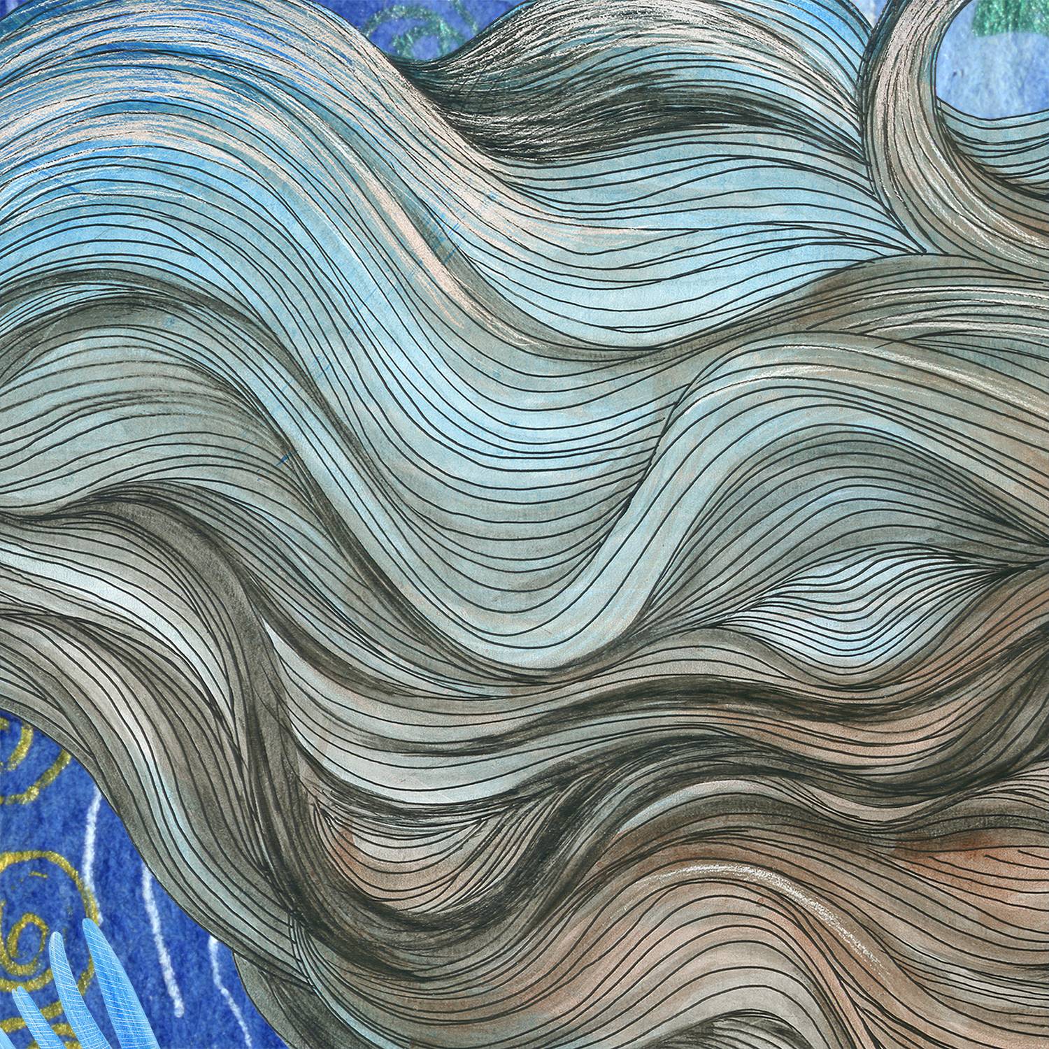 Search for liberation in endless flickering space Collage Mixed media Lana Korolievskaia - Subjektiv.art