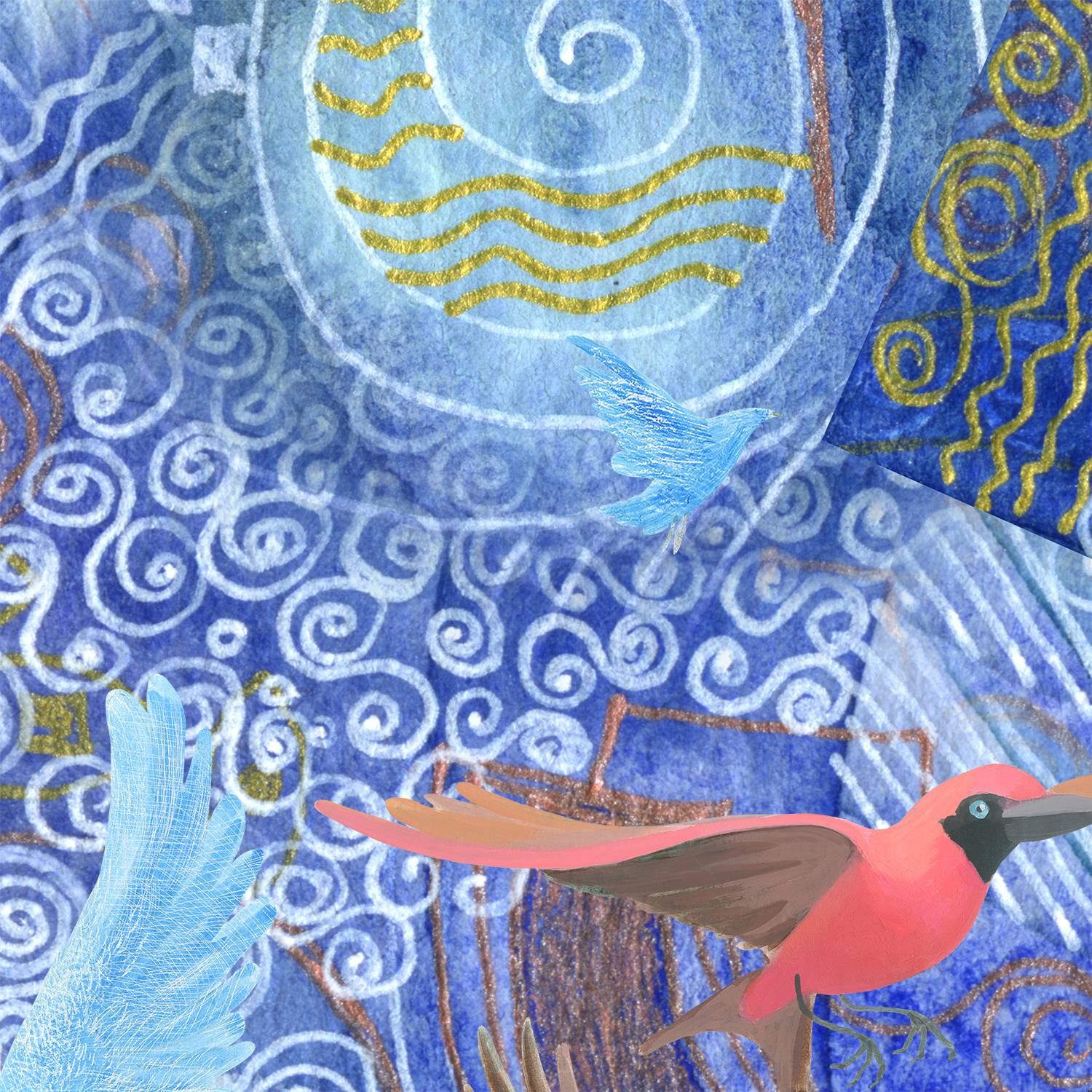 Search for liberation in endless flickering space Collage Mixed media Lana Korolievskaia - Subjektiv.art