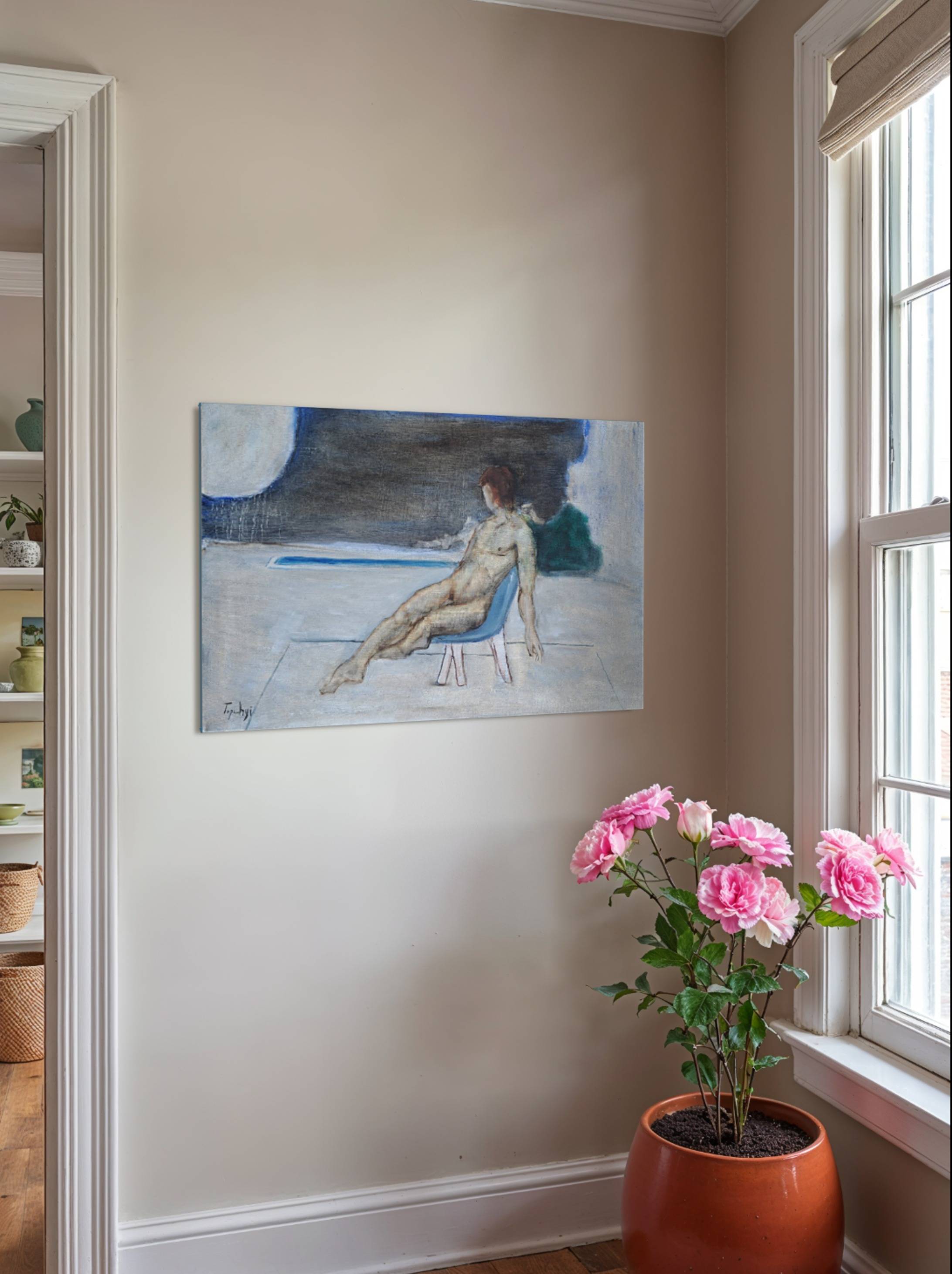 Nudeman on the Moon Expressive and gestural Painting Oleksandr Topchyi - Subjektiv.art