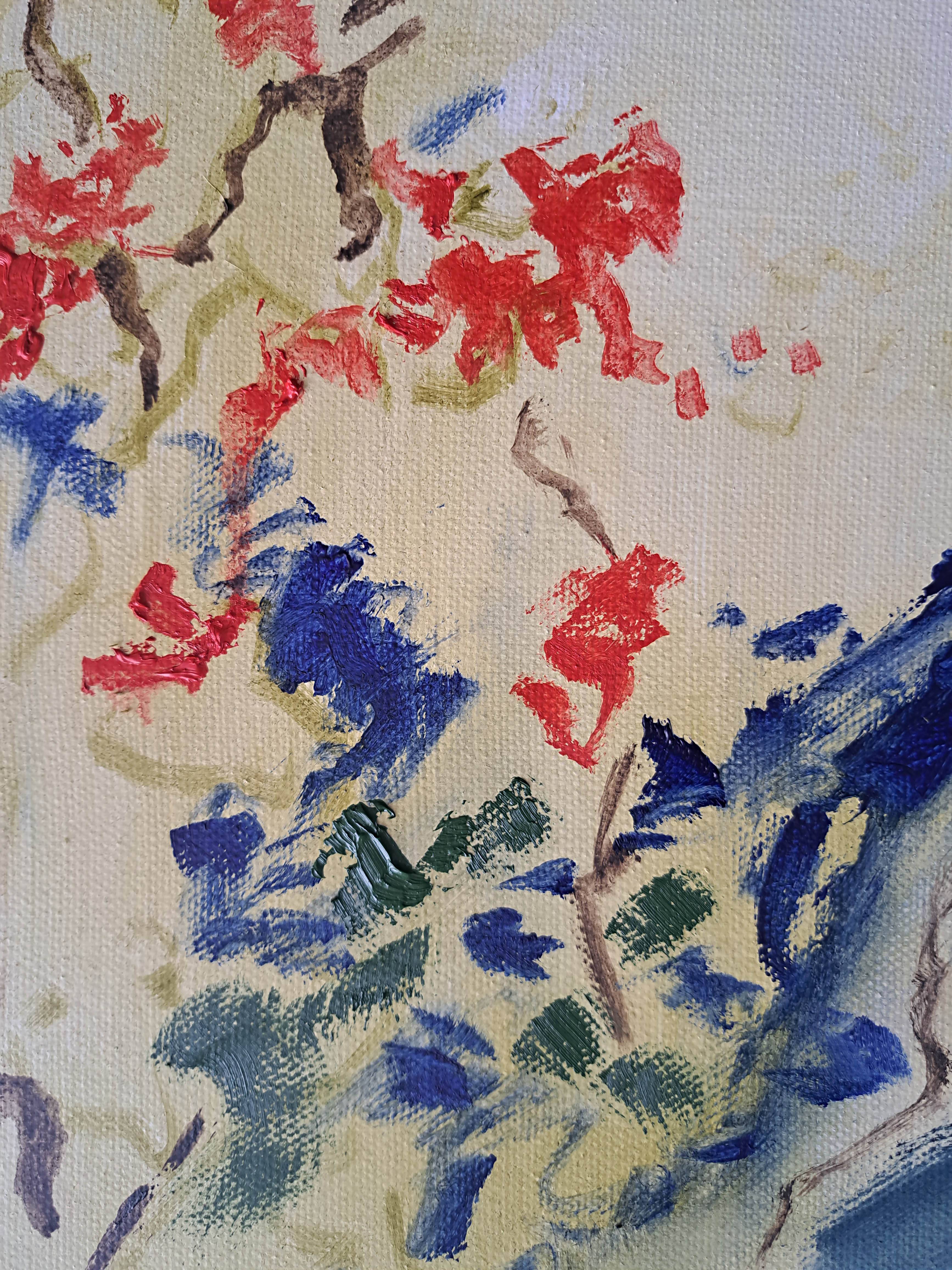 Heron and French breakfast Expressive and gestural Painting Oleksandr Topchyi - Subjektiv.art