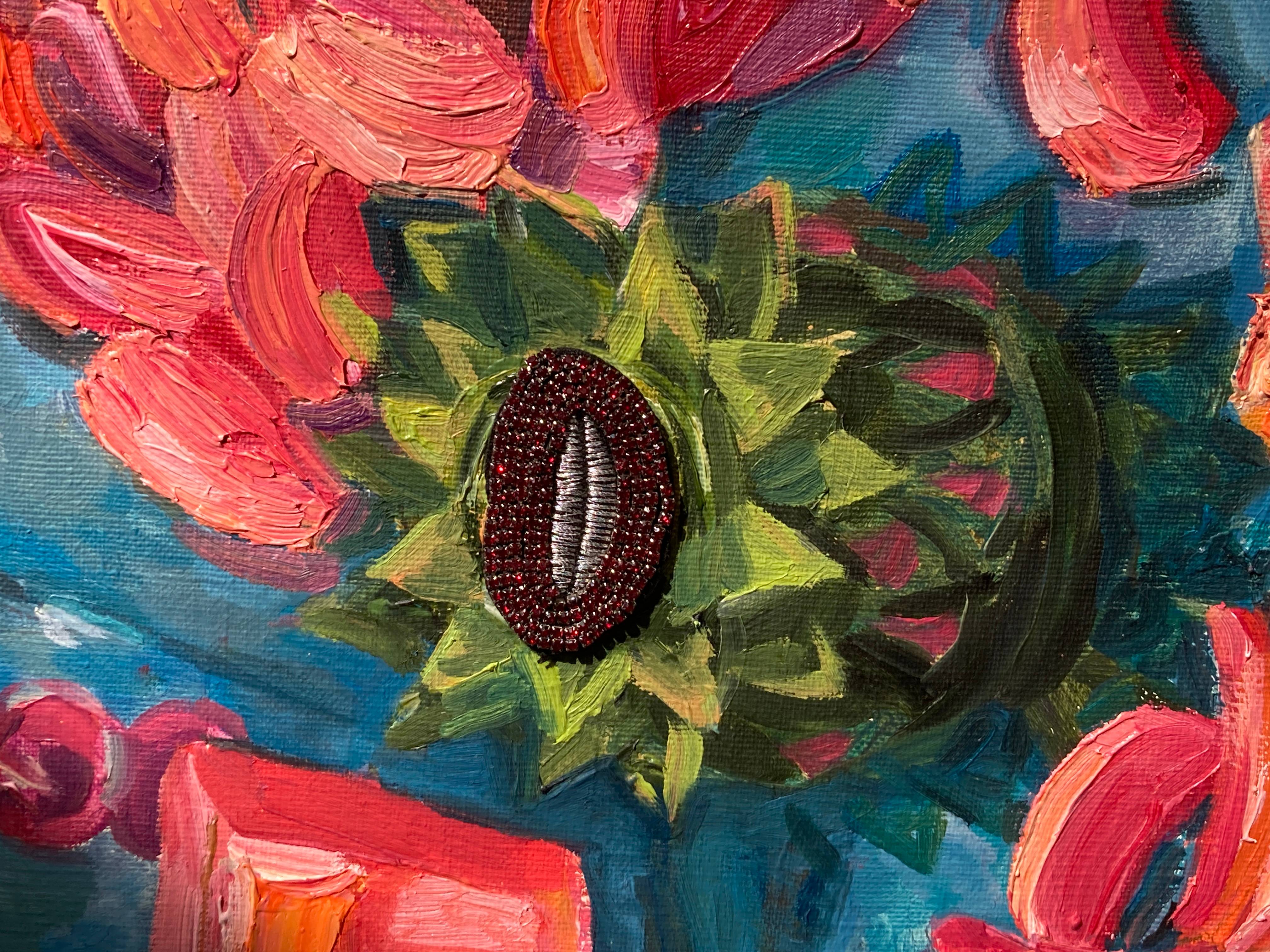 Buffet (Relations with the Image cycle) Expressive and gestural Painting Alena Kuznetsova - Subjektiv.art