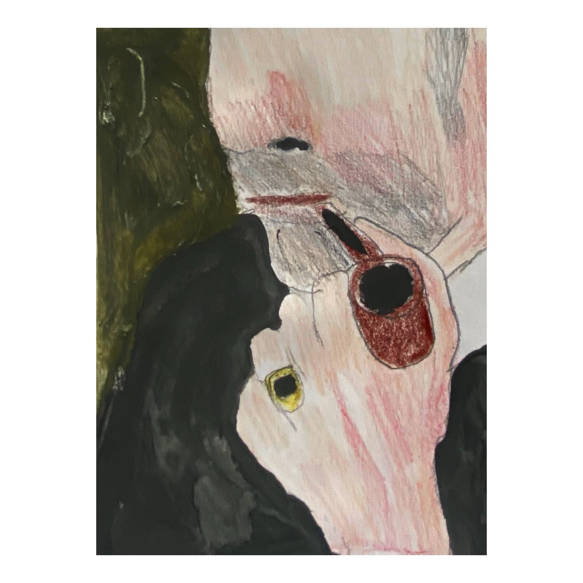 Pipe Smoker Fine Art Painting Irfan Ajvazi - Subjektiv.art