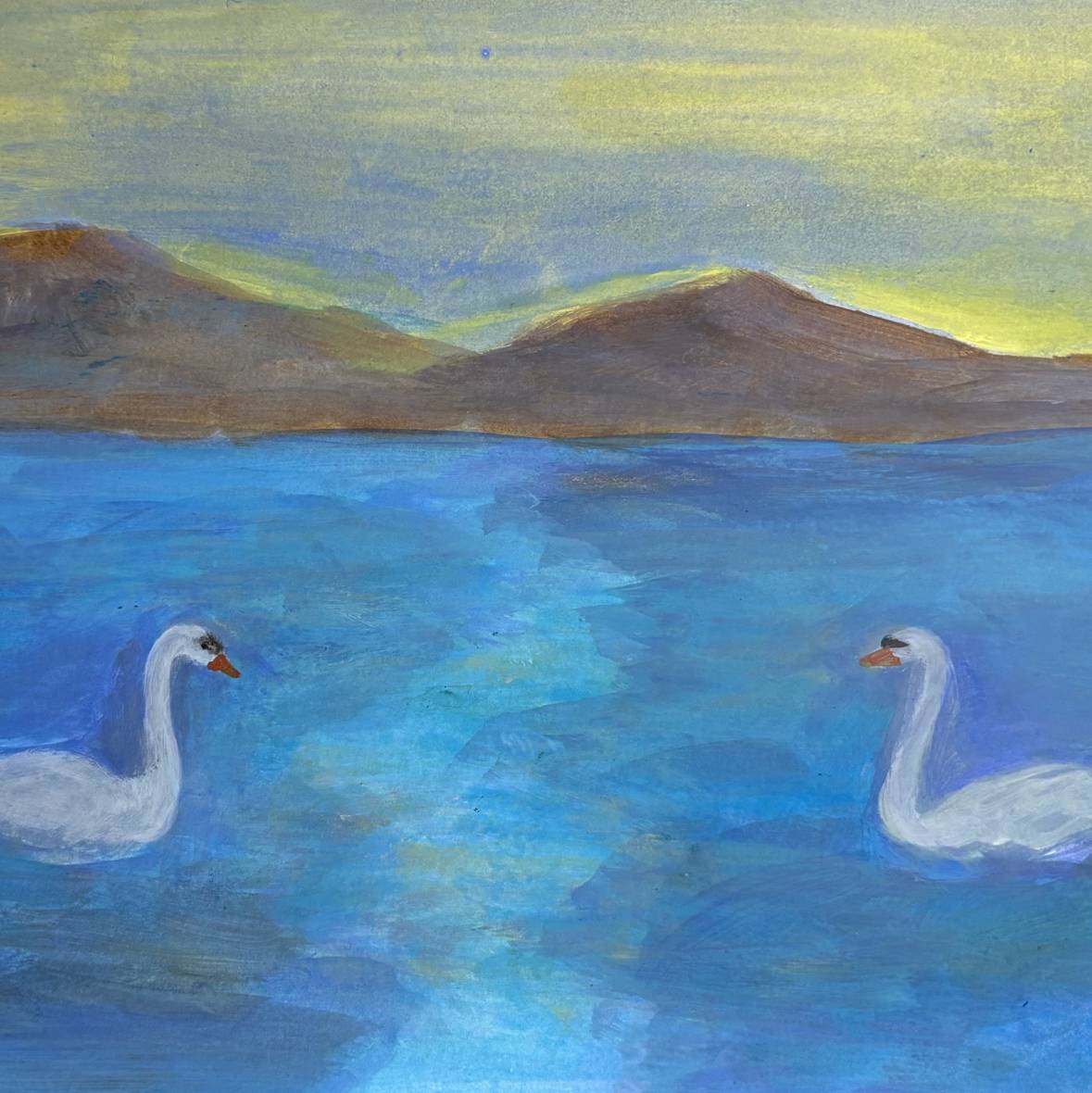 Paired beings Naive Painting Anastasiia Leliuk - Subjektiv.art