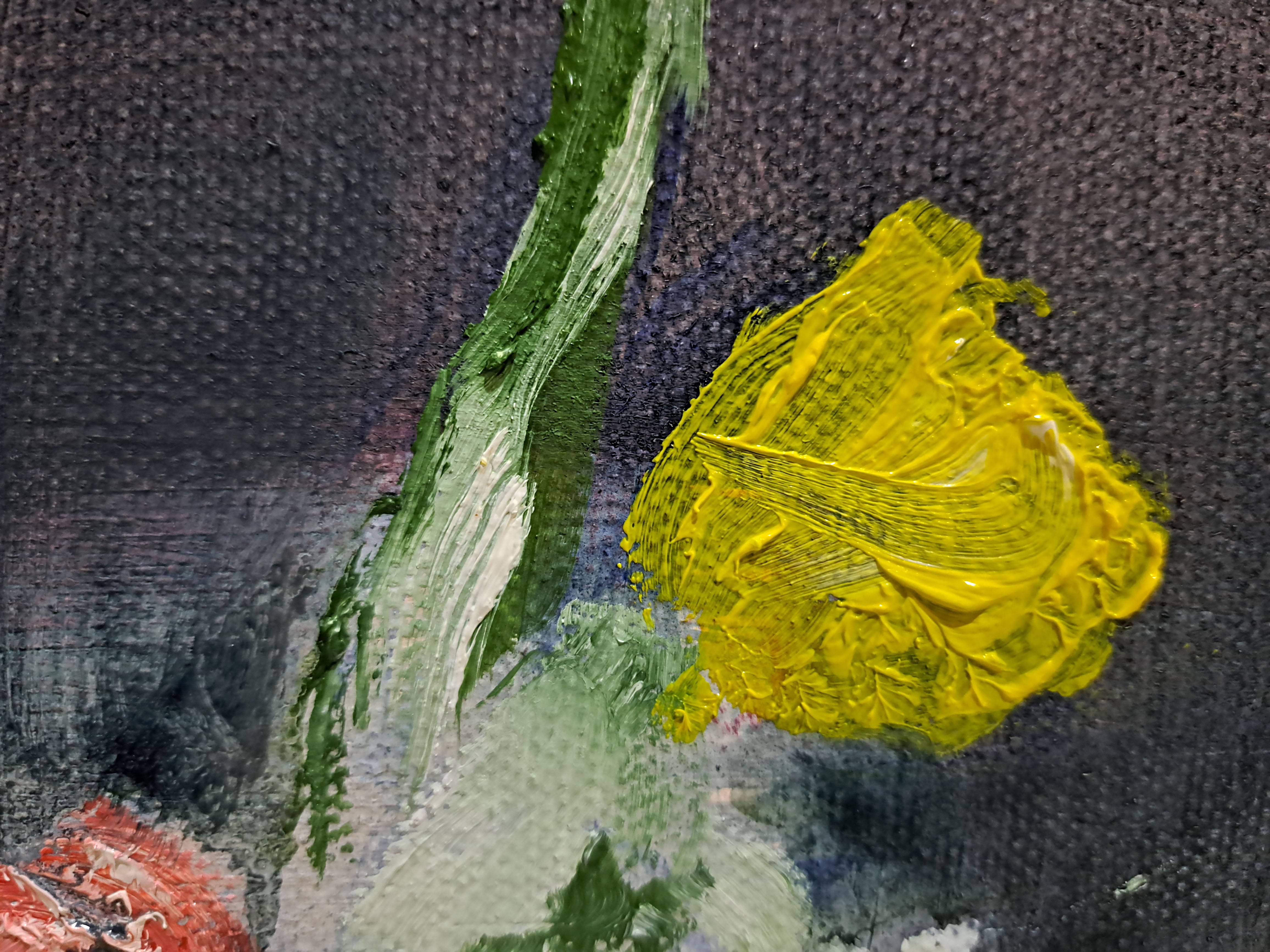 Meat and peonies Expressive and gestural Painting Oleksandr Topchyi - Subjektiv.art