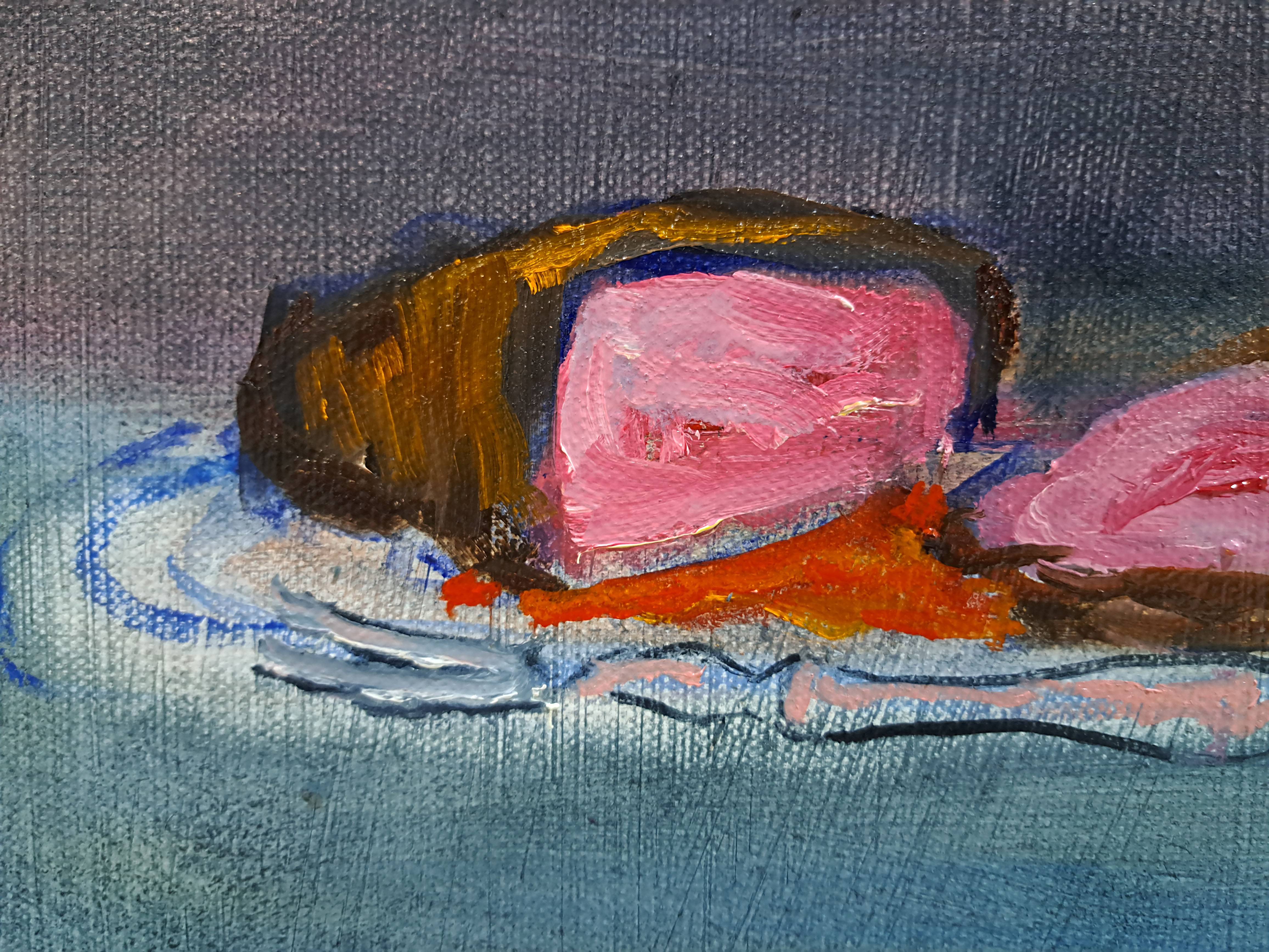 Meat and peonies Expressive and gestural Painting Oleksandr Topchyi - Subjektiv.art