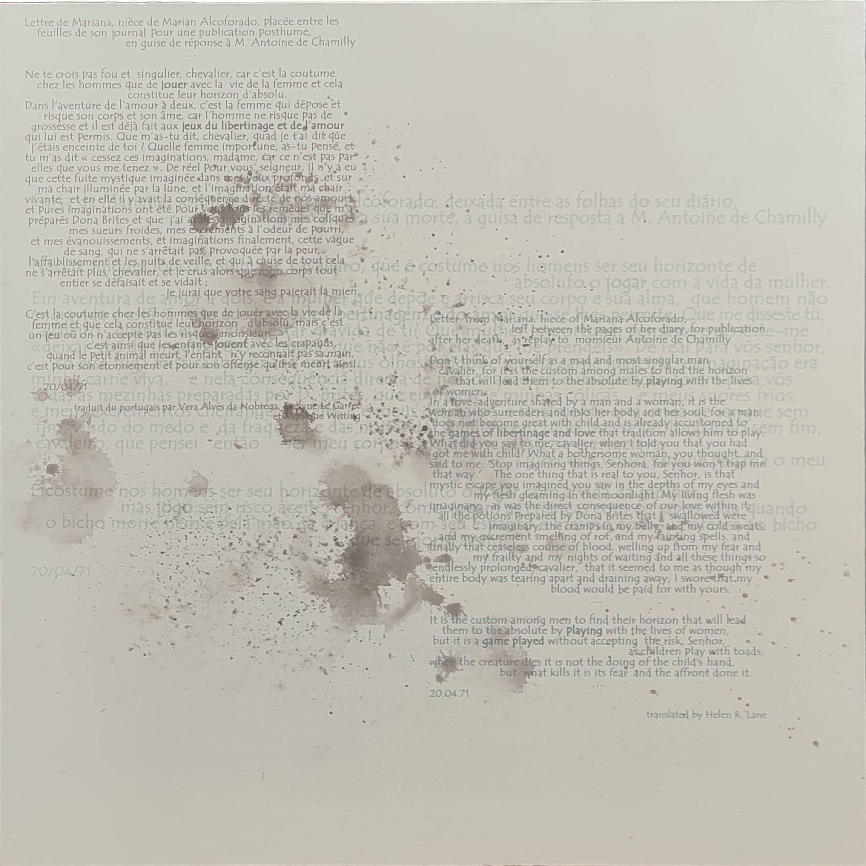 O que podem as palavras_tu homem dono | What can words do?_You, the man and master Fine Art Mixed media Saskia Moro - Subjektiv.art