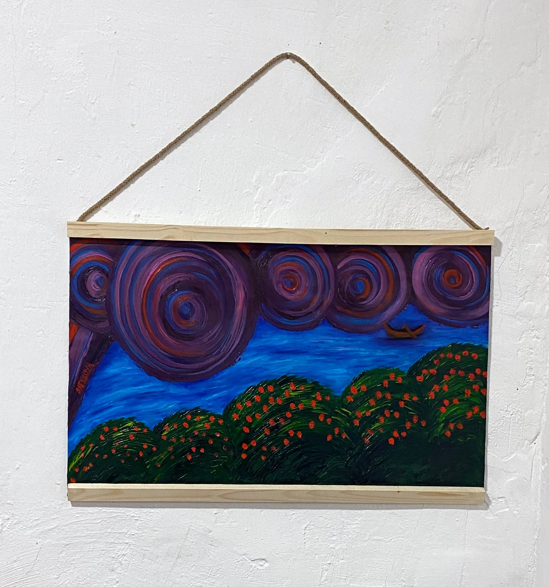 Leto (Forgetting river) Expressive and gestural Painting Tamara Safarova - Subjektiv.art