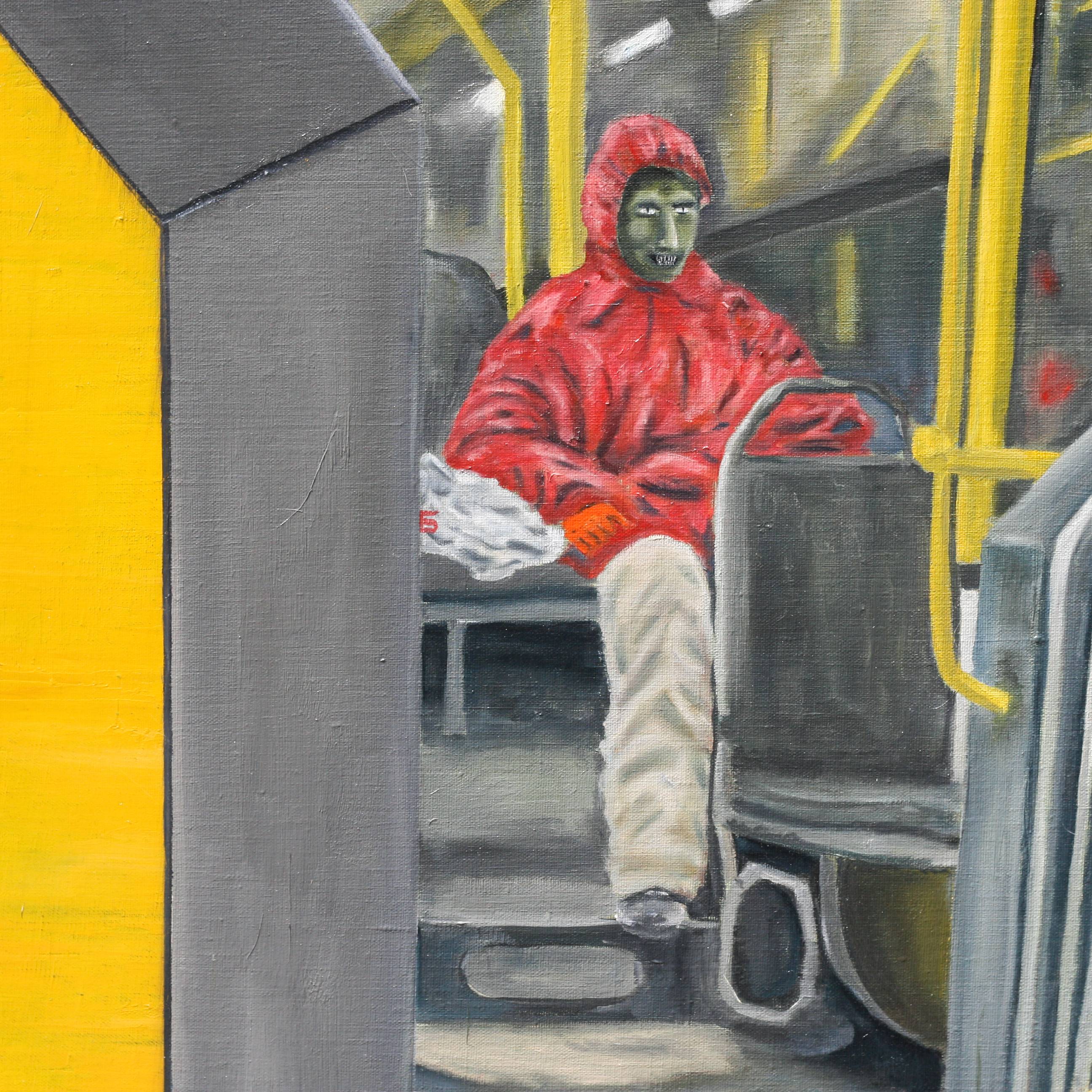 Trolleybus "HARMOSHKA" Surrealistic Painting Semak Oleh - Subjektiv.art