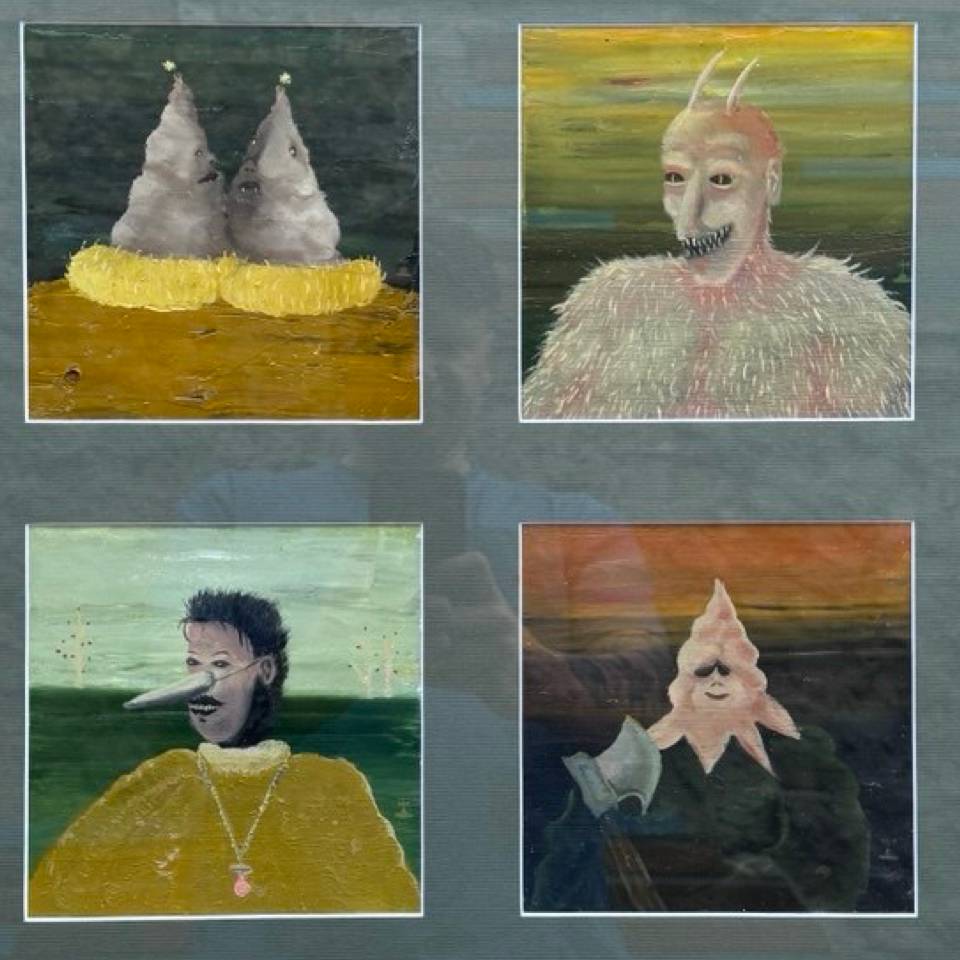 Four masks of a single theater. Surrealistic Painting Semak Oleh - Subjektiv.art