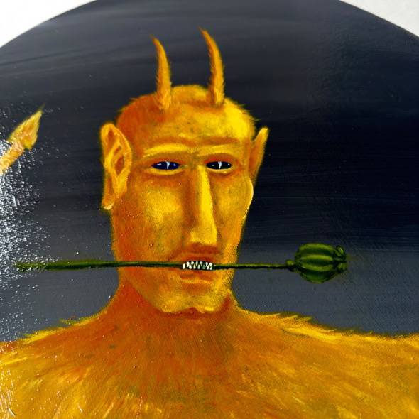 YELLOW DEMON Surrealistic Painting Semak Oleh - Subjektiv.art