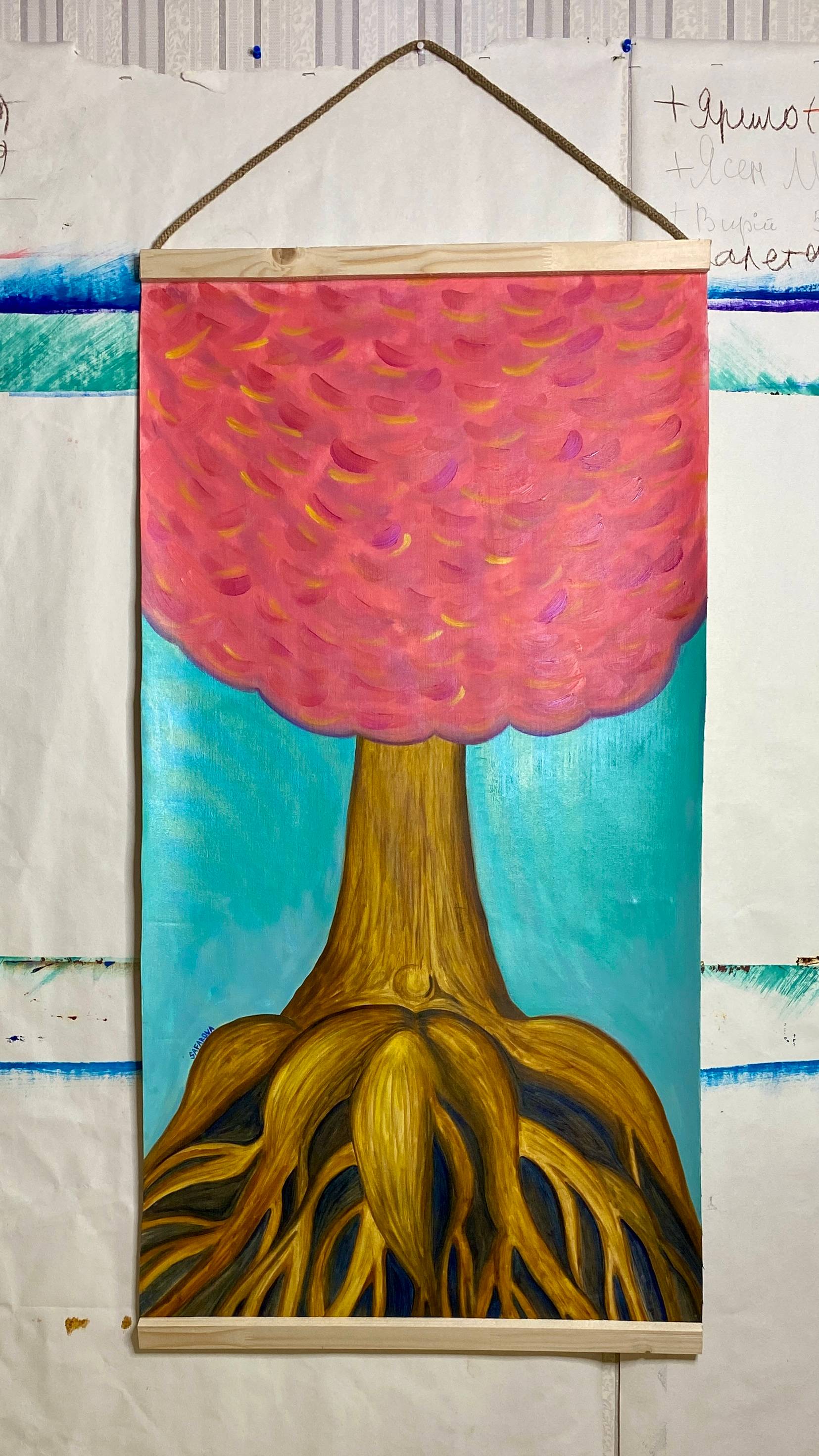 World Tree  Naive Painting Tamara Safarova - Subjektiv.art