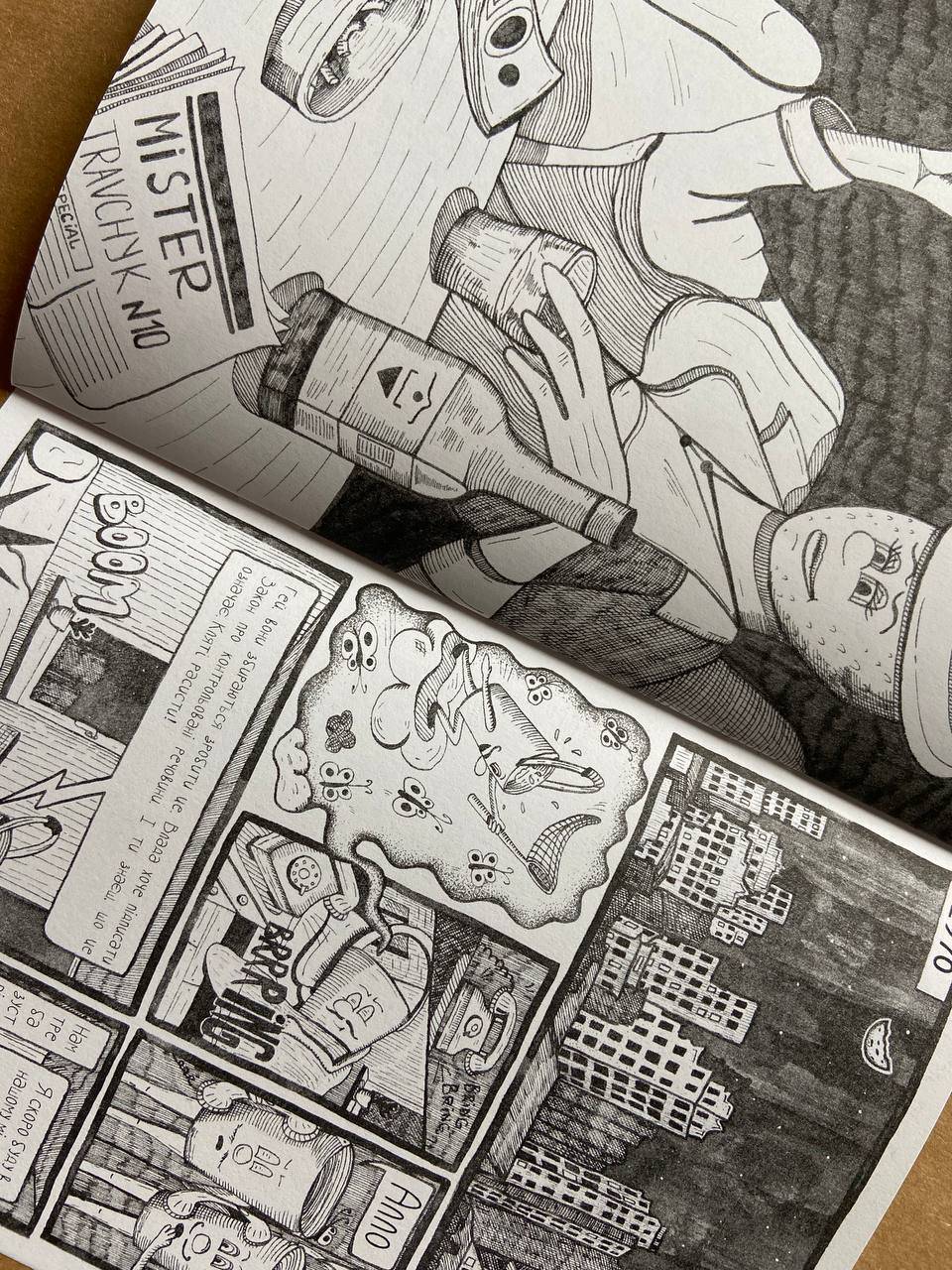 Comic zine Mister Travchyk  Naive Mixed media Tamara Safarova - Subjektiv.art