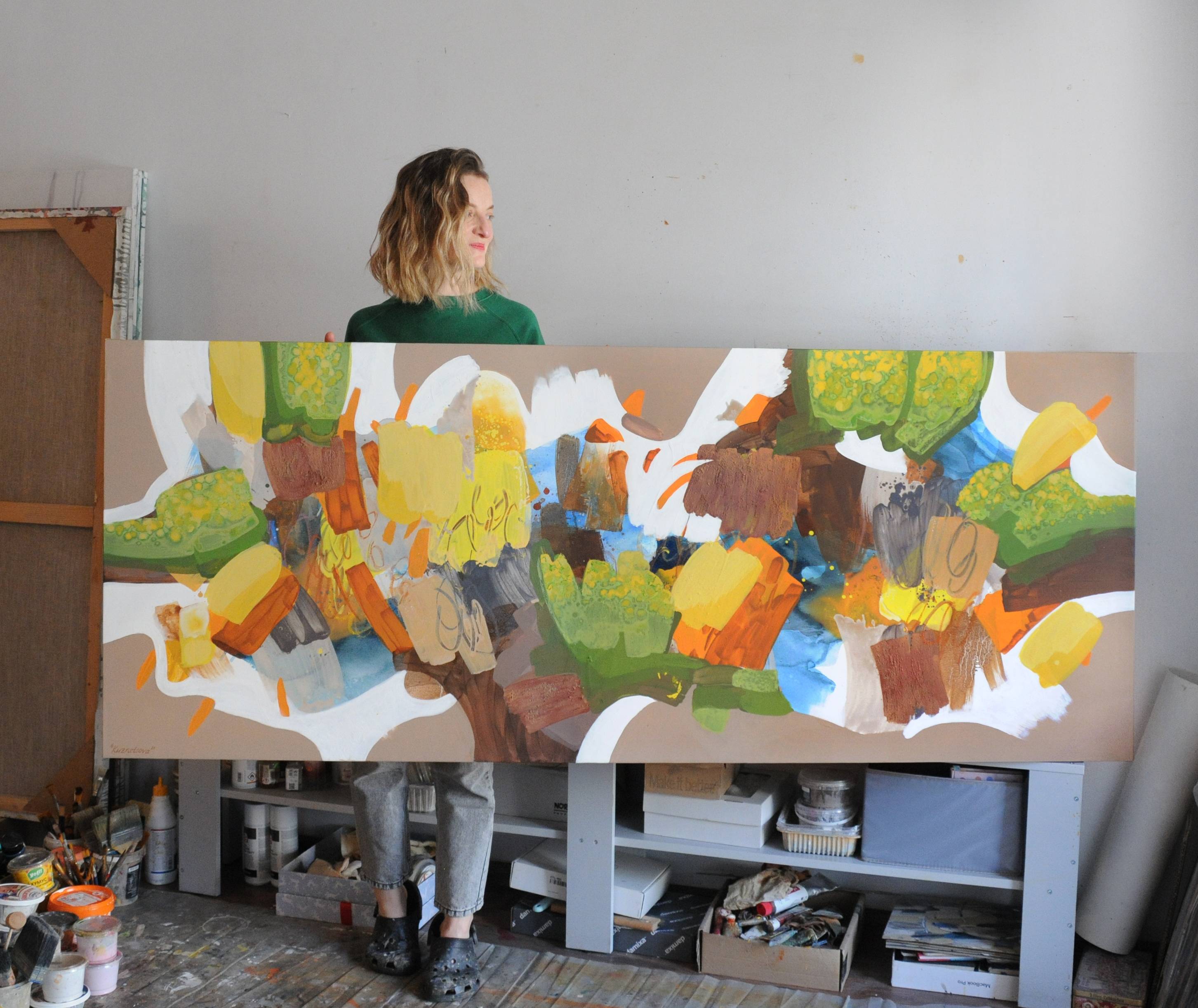 Big Horizon (Familiar Ground series) Abstract Painting Alena Kuznetsova - Subjektiv.art