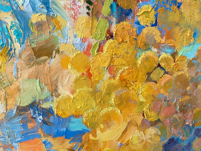 Mimosa Impressionistic Painting Julia Chemerys - Subjektiv.art