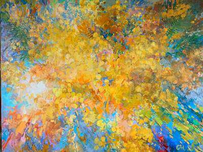 Mimosa Impressionistic Painting Julia Chemerys - Subjektiv.art