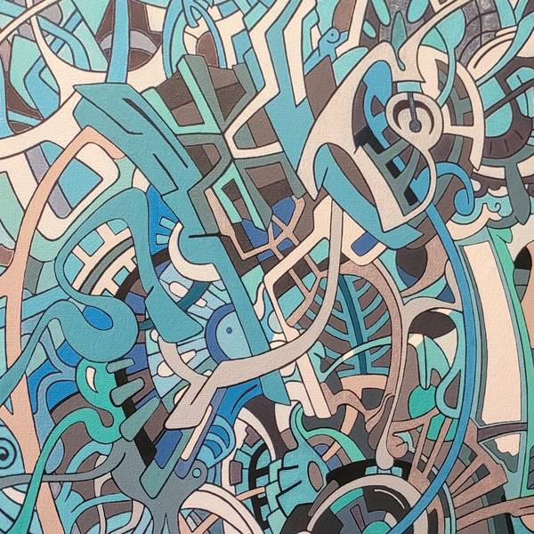 Elements. Frozen forest Abstract Painting Eugene Pokutnev - Subjektiv.art