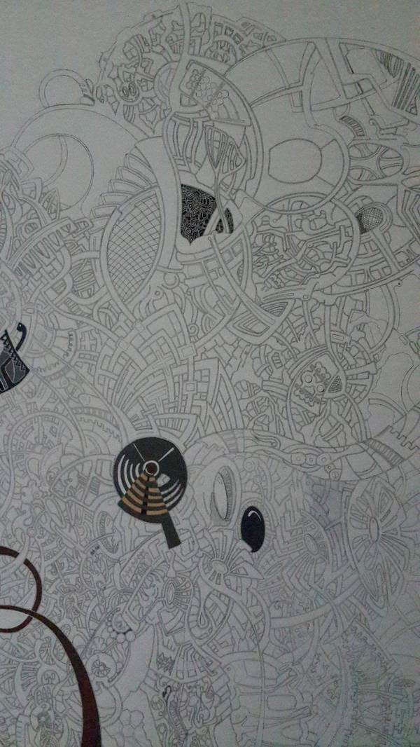 Lost city Abstract Painting Eugene Pokutnev - Subjektiv.art