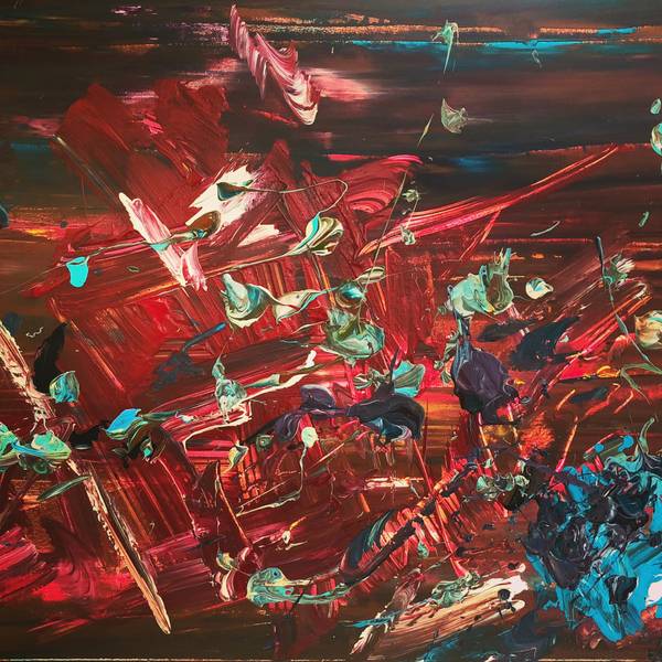 Volcanic Energy Abstract Painting Olha Bosak - Subjektiv.art