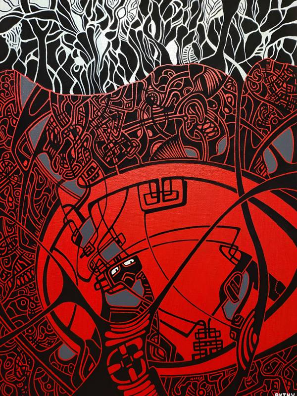 At the helm Abstract Painting Eugene Pokutnev - Subjektiv.art