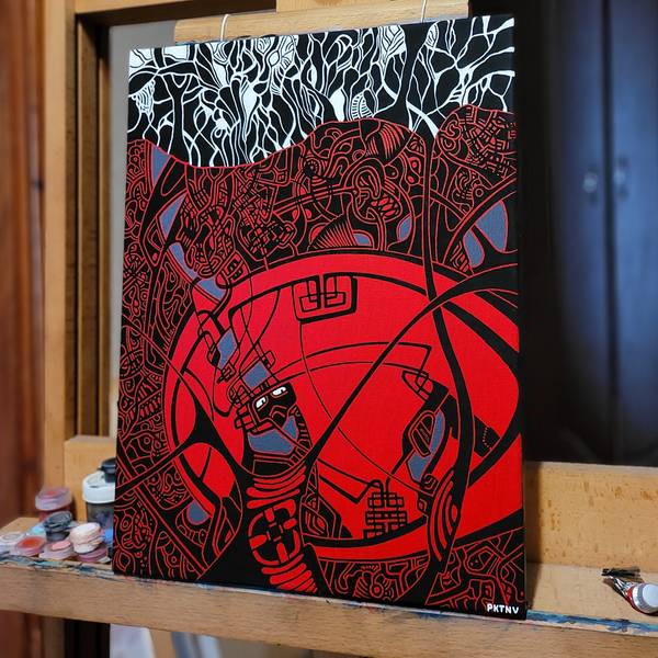 At the helm Abstract Painting Eugene Pokutnev - Subjektiv.art