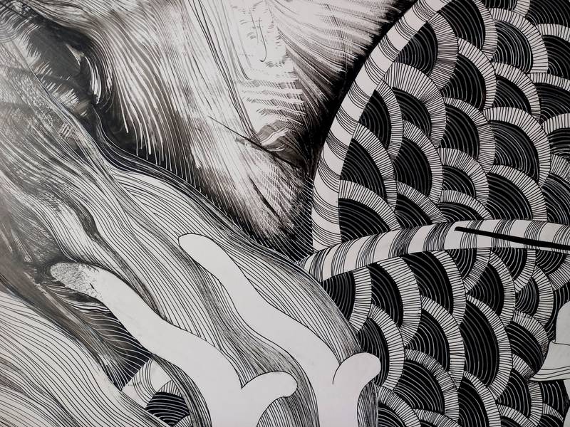 Girl and dragon Fine Art Drawing Lana Korolievskaia - Subjektiv.art