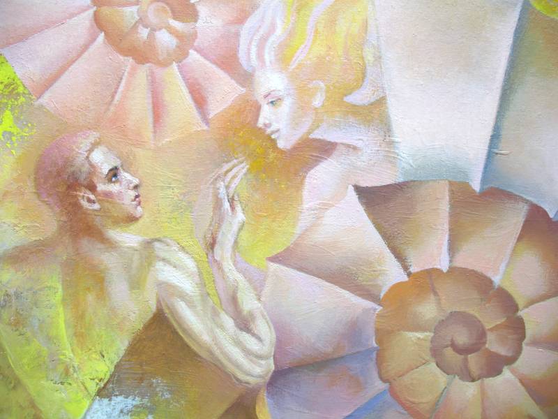 People are like snails Surrealistic Painting Lana Korolievskaia - Subjektiv.art