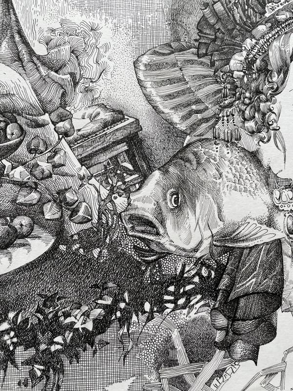 Morning tea Graphic, illustrative and typographic Drawing Julia Chemerys - Subjektiv.art