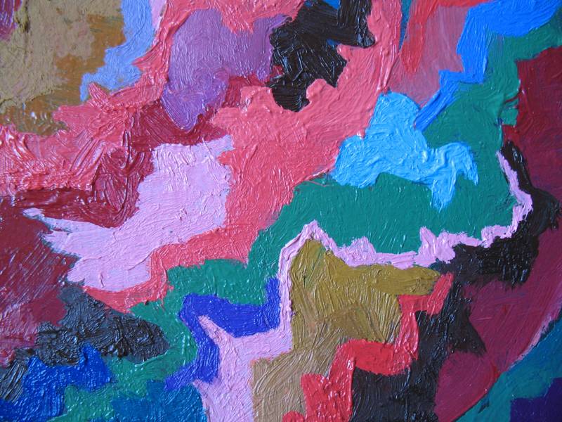 Flamingo Abstract Painting Lana Korolievskaia - Subjektiv.art