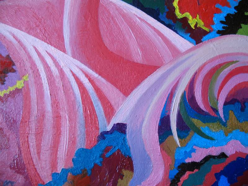 Flamingo Abstract Painting Lana Korolievskaia - Subjektiv.art