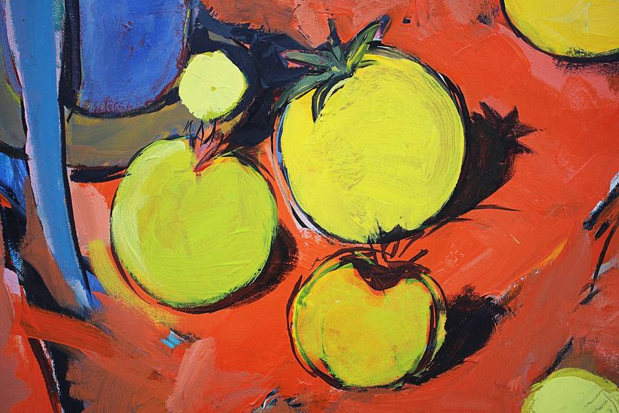 Yellow Food Modern Painting Artem Andreichuk - Subjektiv.art
