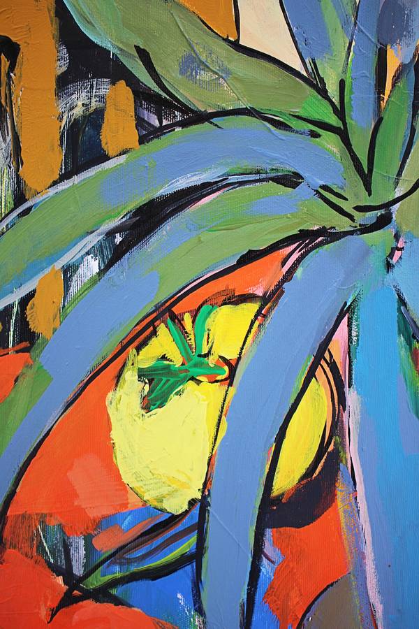 Yellow Food Modern Painting Artem Andreichuk - Subjektiv.art